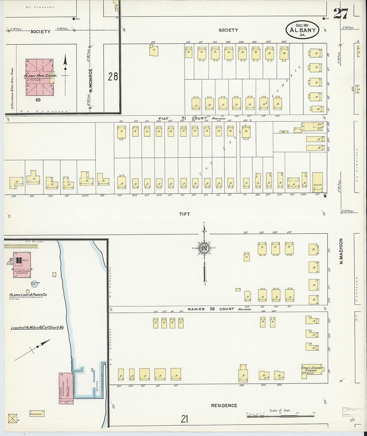 Albany, Dougherty County, Georgia 1911 (Sheet 27 of 32) by Relic Map Company