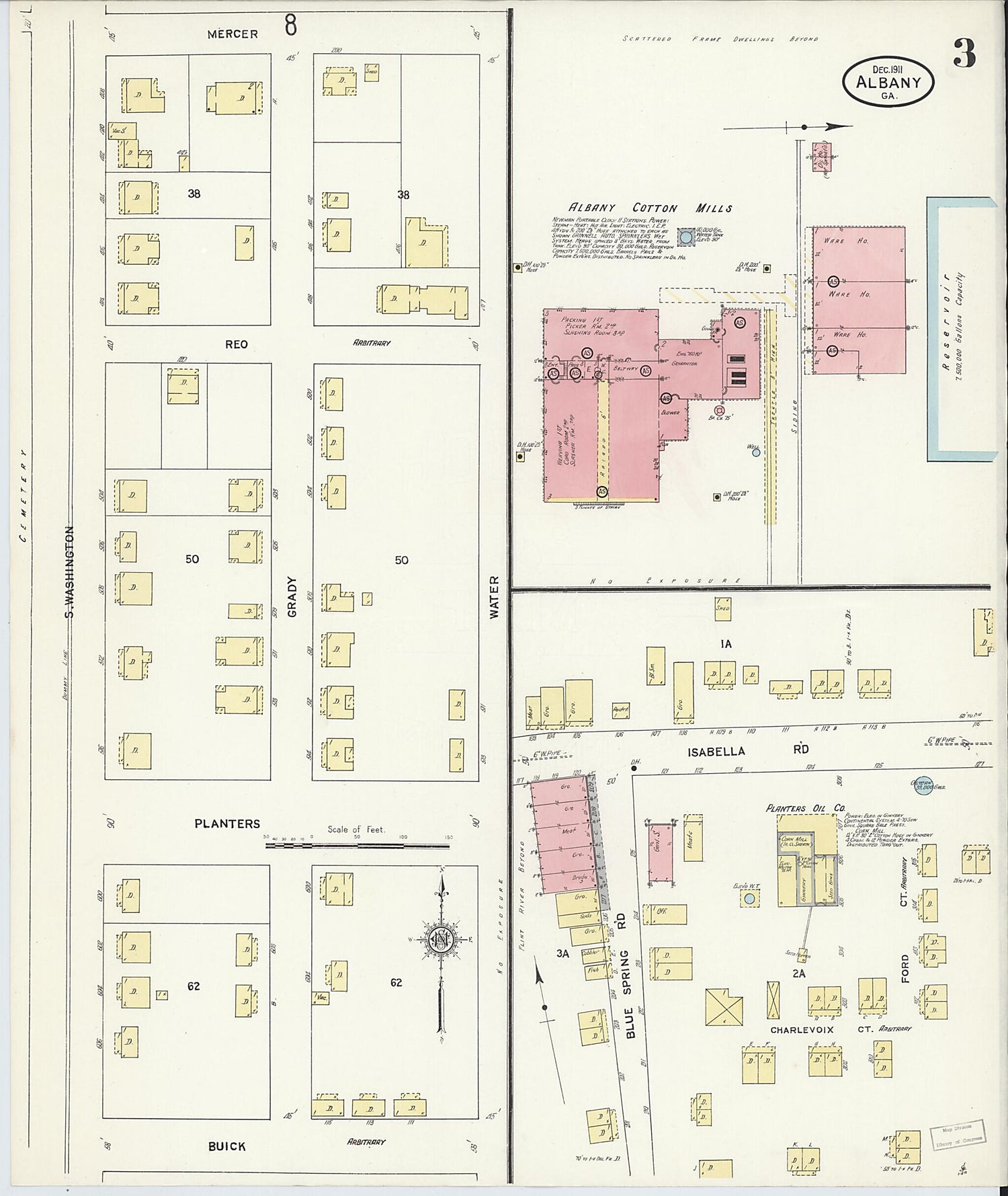 This old map of Albany, Dougherty County, Georgia was created by Sanborn Map Company in 1911