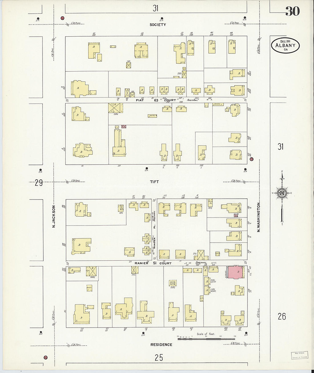 This old map of Albany, Dougherty County, Georgia was created by Sanborn Map Company in 1911