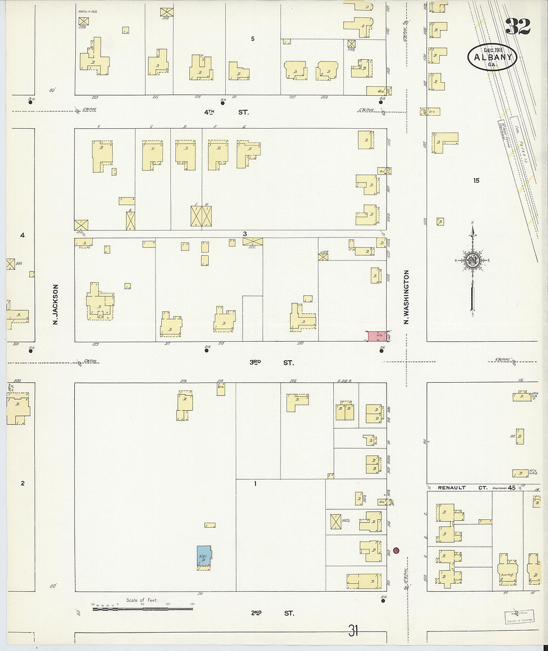 This old map of Albany, Dougherty County, Georgia was created by Sanborn Map Company in 1911