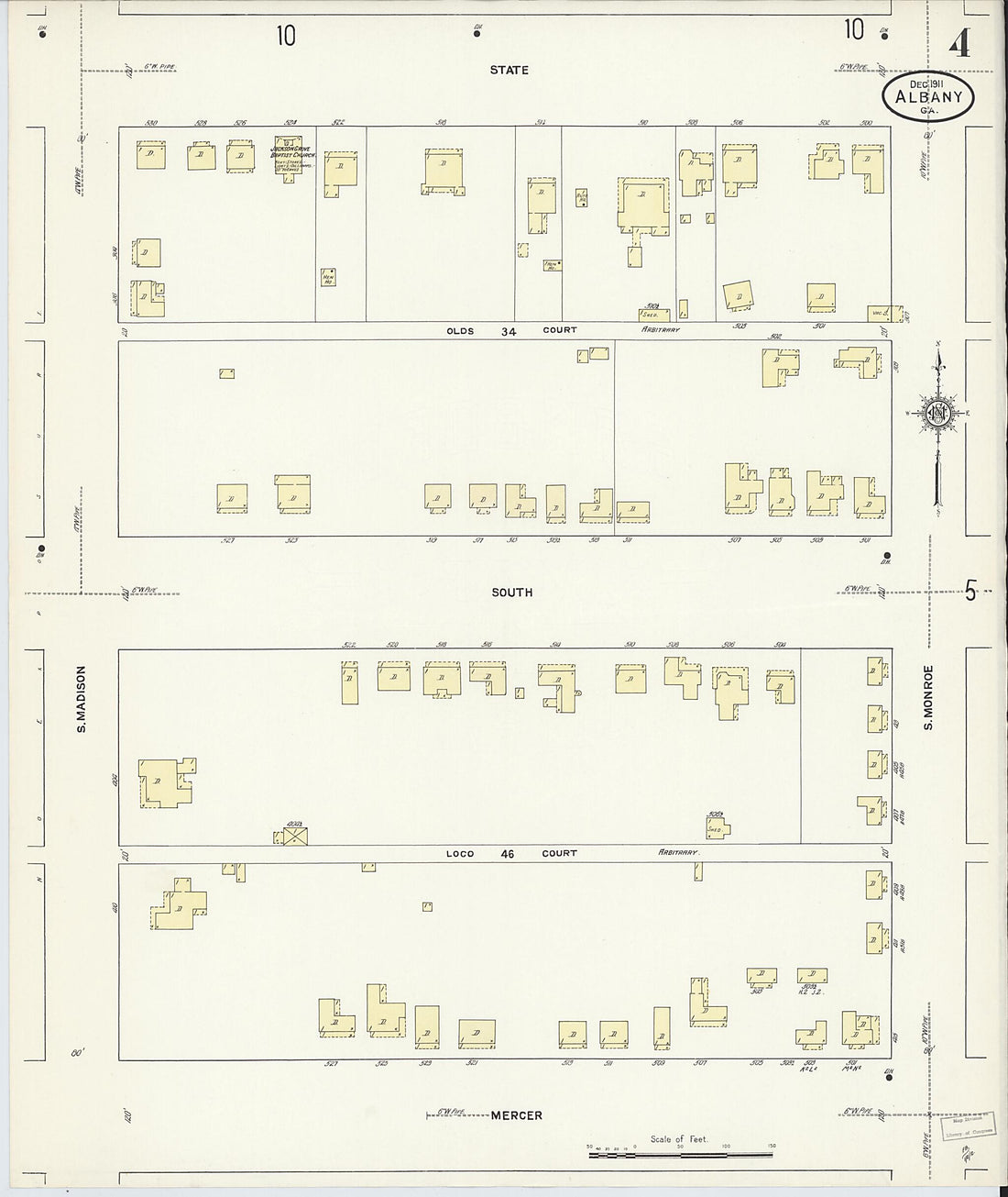 This old map of Albany, Dougherty County, Georgia was created by Sanborn Map Company in 1911