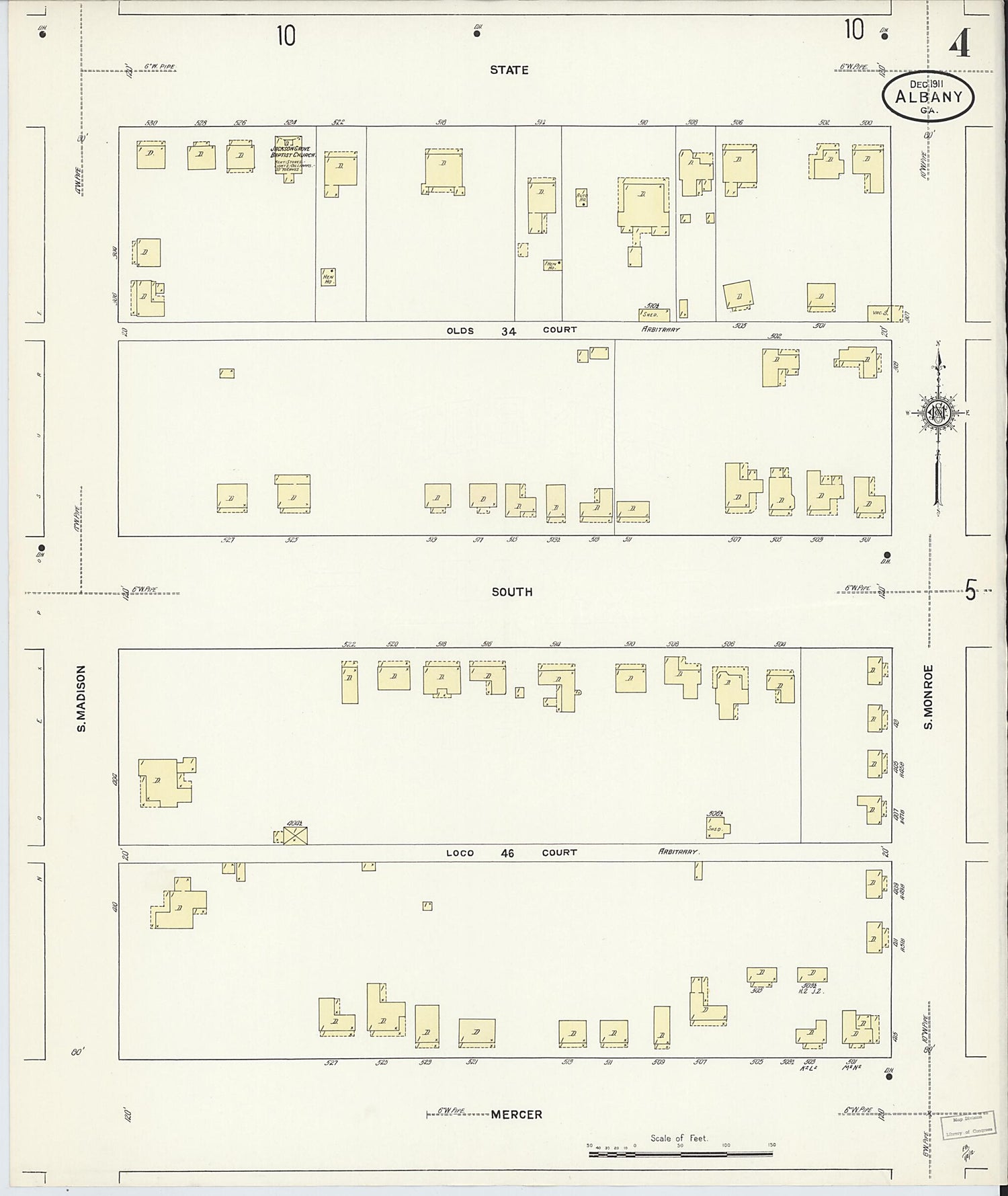 This old map of Albany, Dougherty County, Georgia was created by Sanborn Map Company in 1911