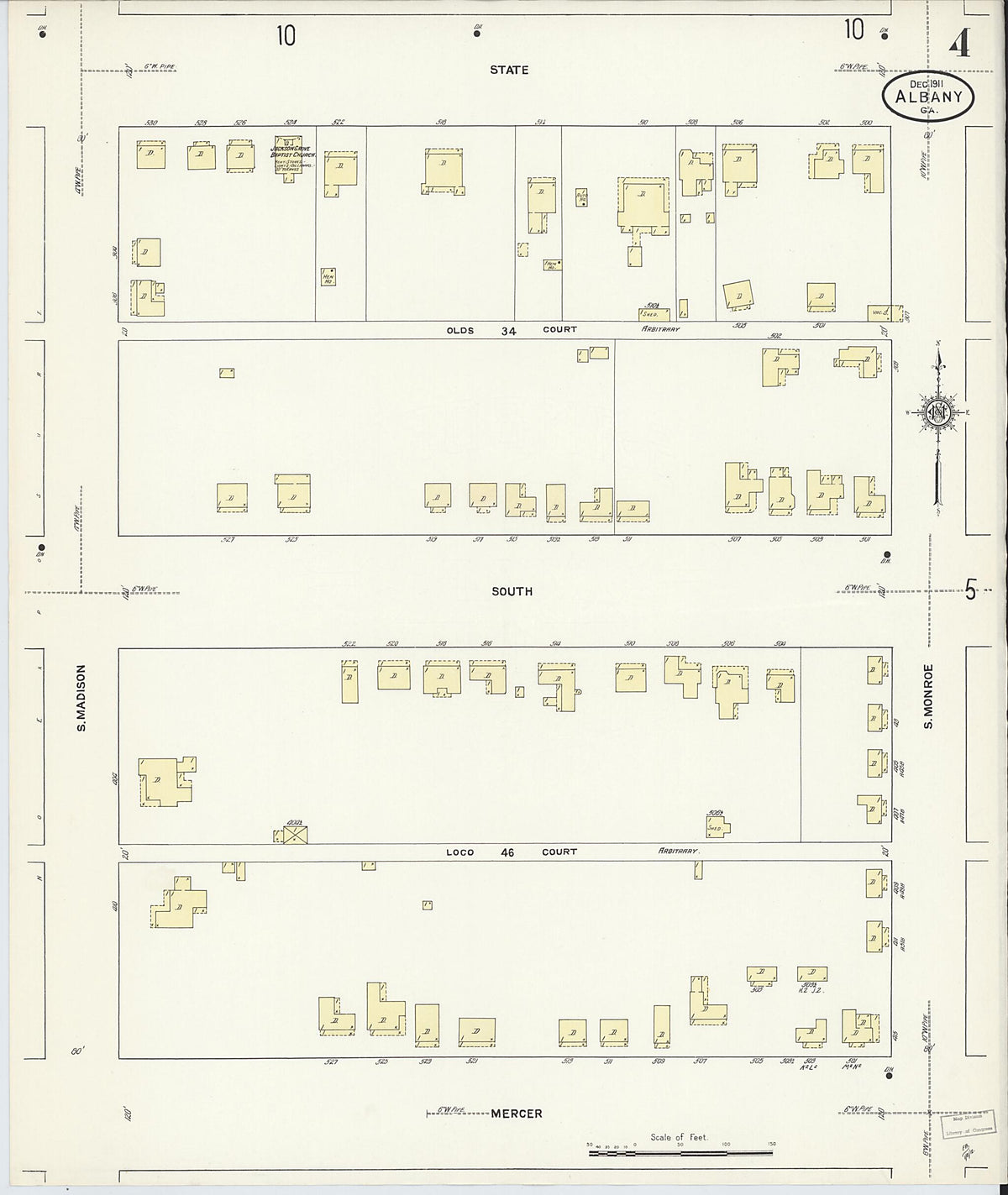 Albany, Dougherty County, Georgia 1911 (Sheet 4 of 32) by Relic Map Company