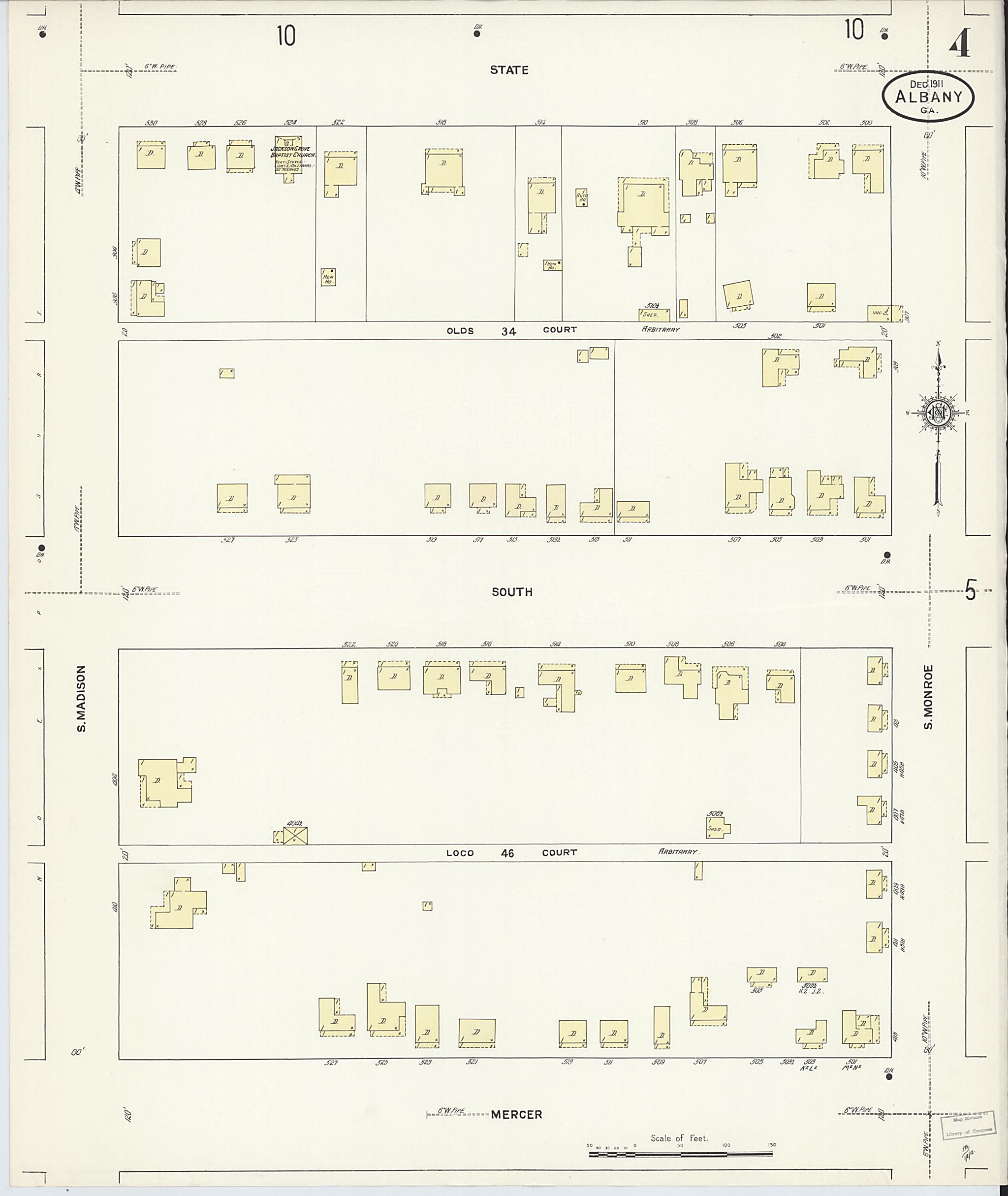 This old map of Albany, Dougherty County, Georgia was created by Sanborn Map Company in 1911