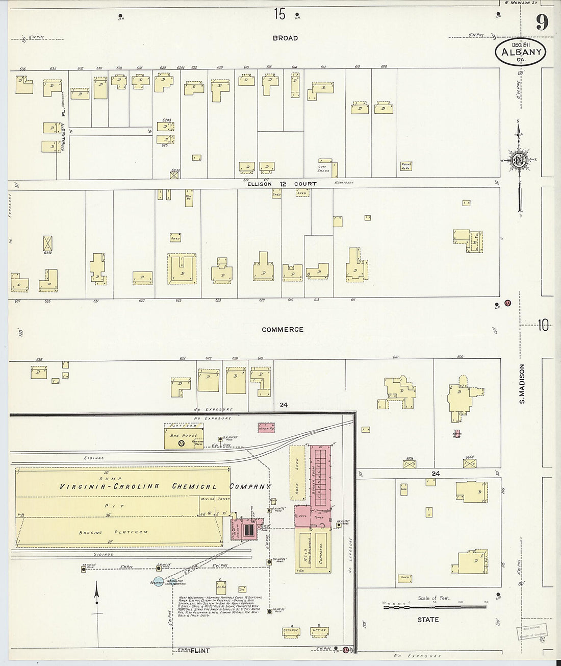 This old map of Albany, Dougherty County, Georgia was created by Sanborn Map Company in 1911