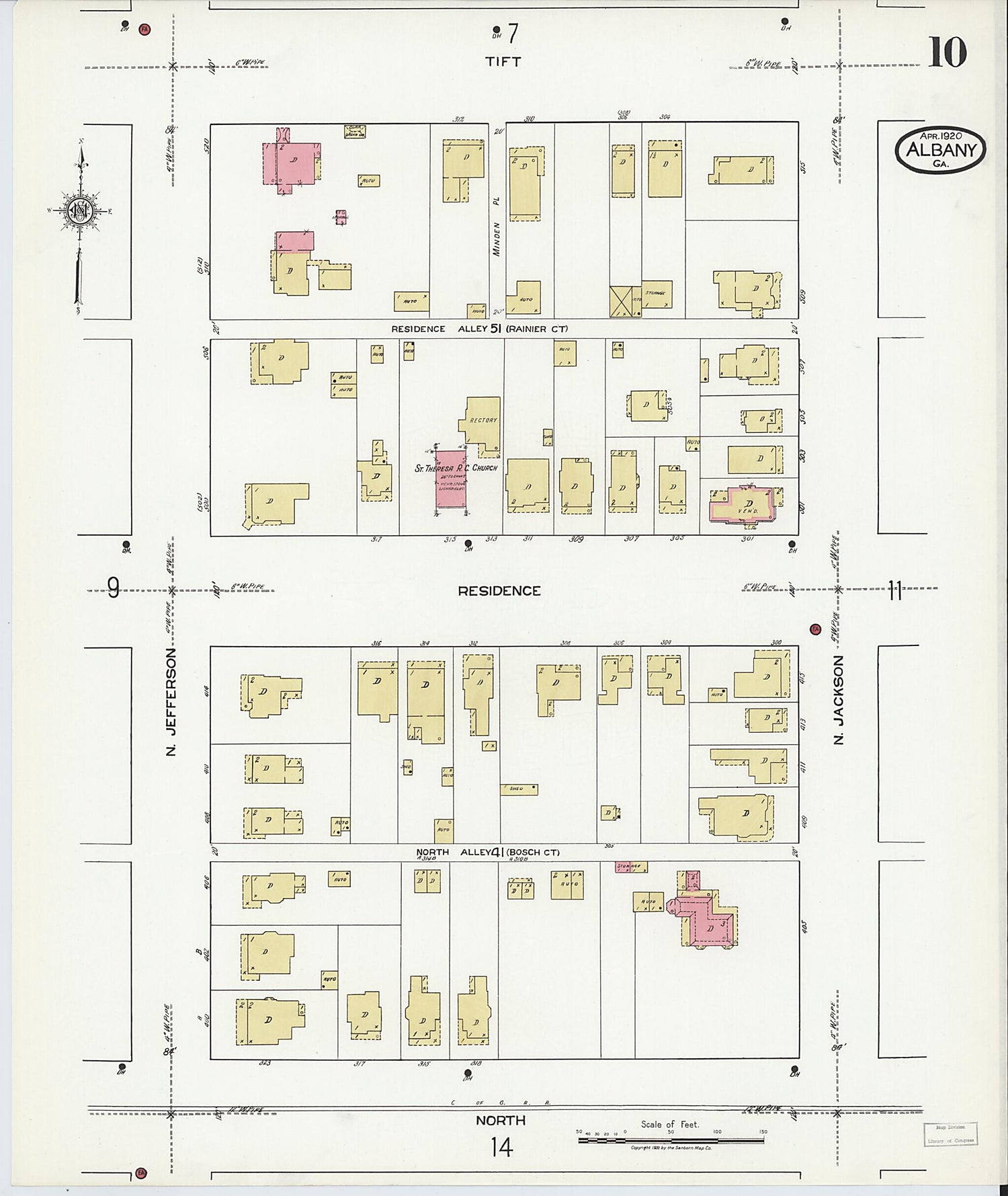 This old map of Putney, Dougherty County, Georgia was created by Sanborn Map Company in 1920