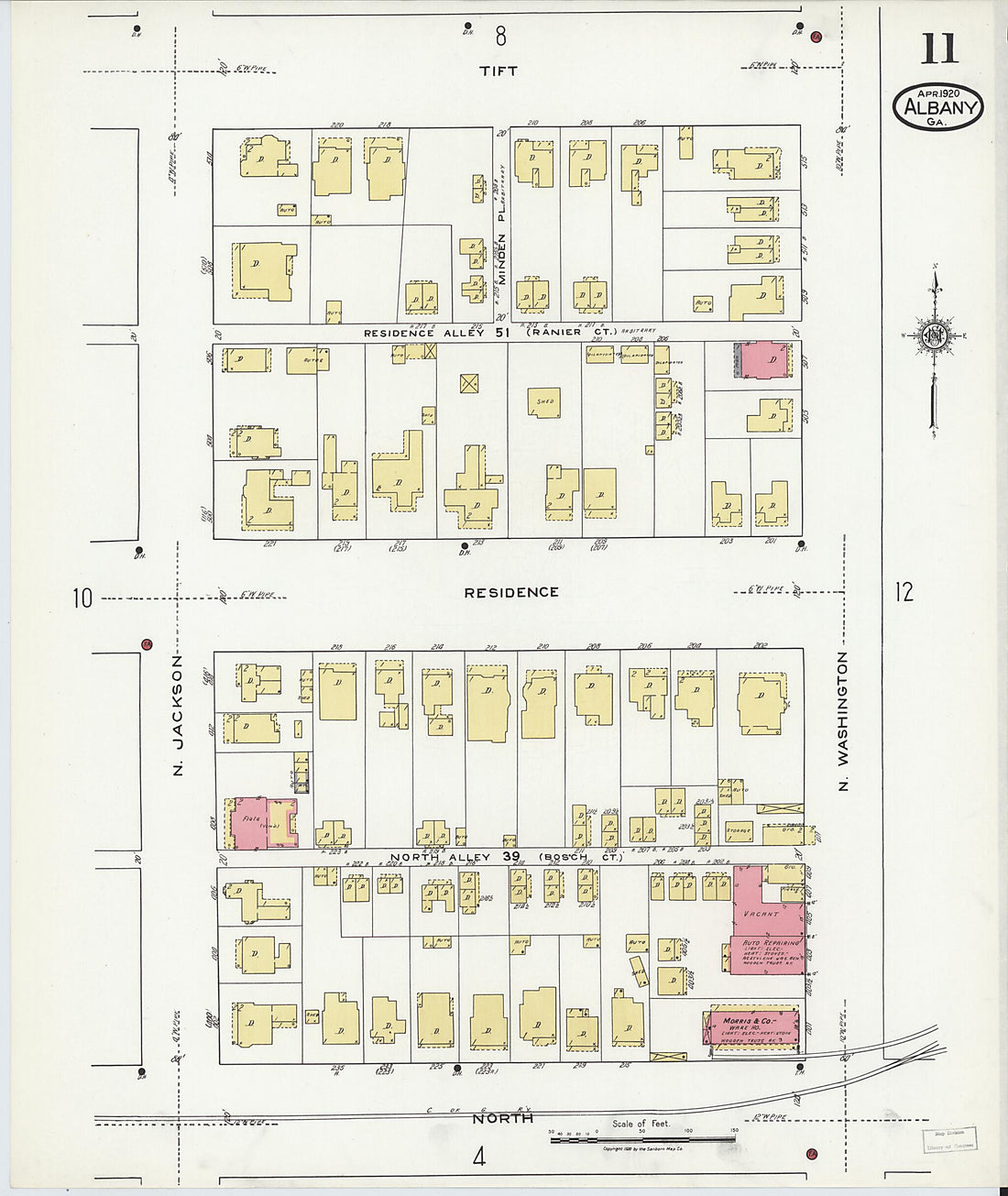 This old map of Putney, Dougherty County, Georgia was created by Sanborn Map Company in 1920