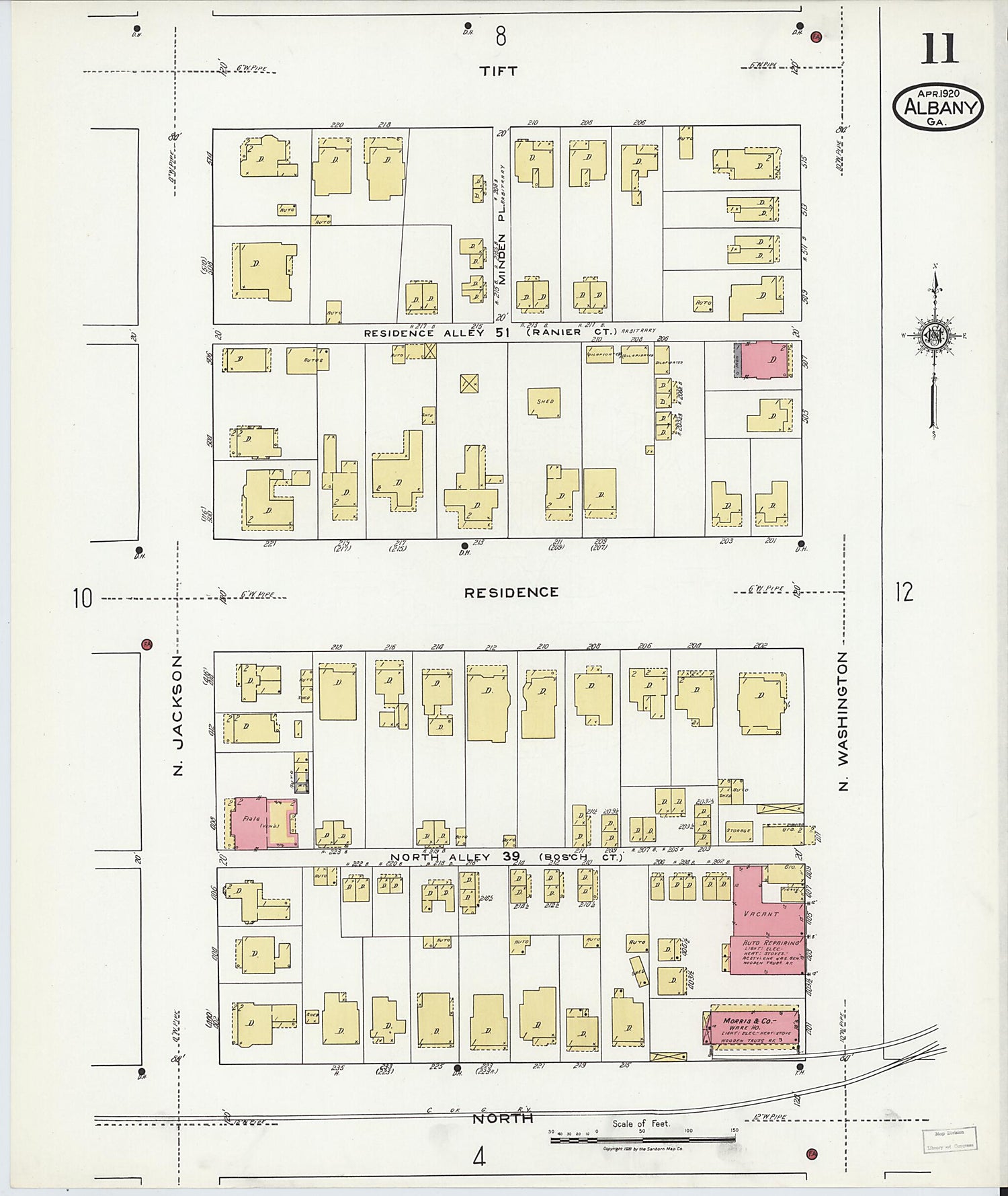 This old map of Putney, Dougherty County, Georgia was created by Sanborn Map Company in 1920