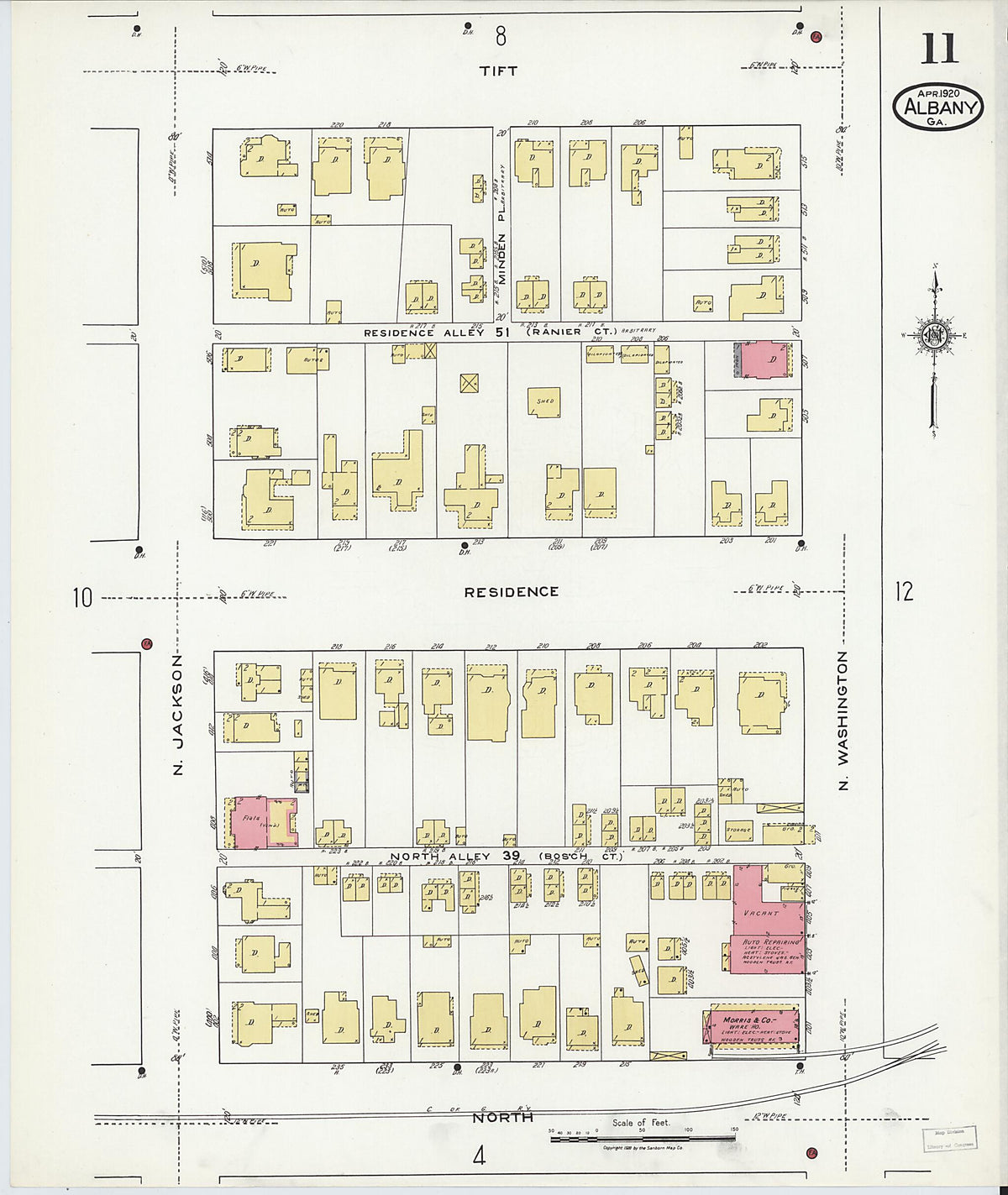 Albany, Dougherty County, Georgia 1920 (Sheet 11) by Relic Map Company
