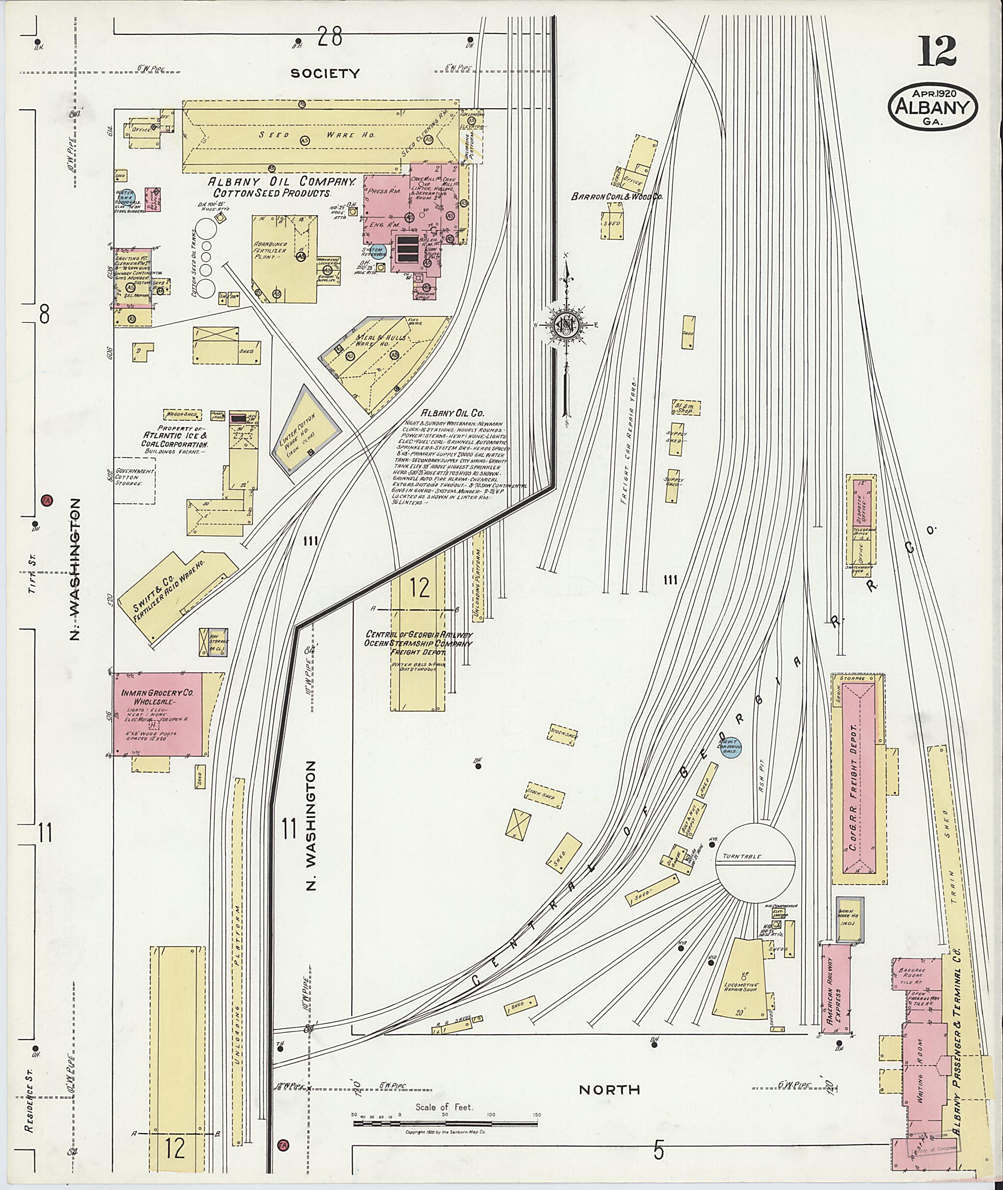 This old map of Putney, Dougherty County, Georgia was created by Sanborn Map Company in 1920