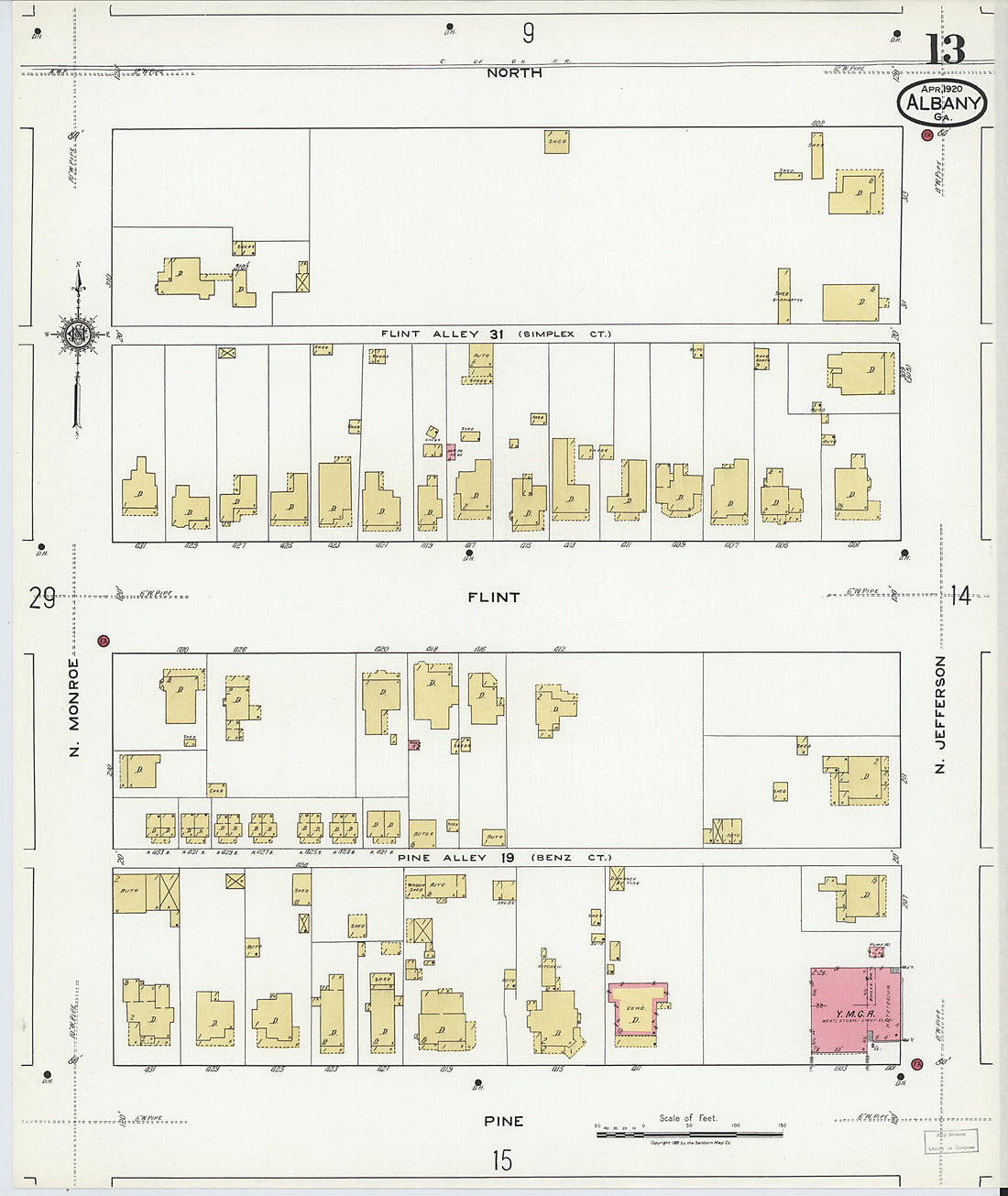 This old map of Putney, Dougherty County, Georgia was created by Sanborn Map Company in 1920