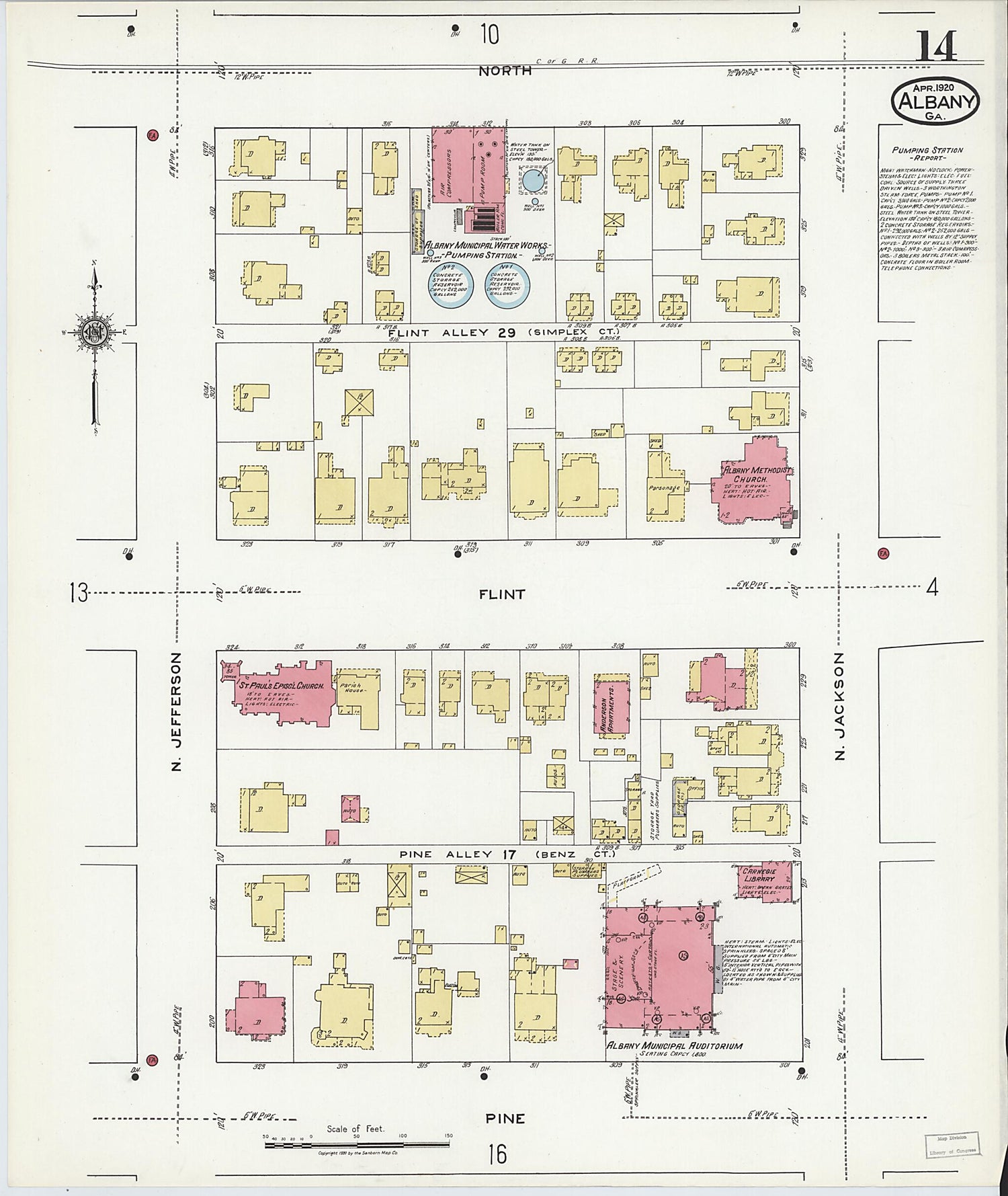 This old map of Putney, Dougherty County, Georgia was created by Sanborn Map Company in 1920