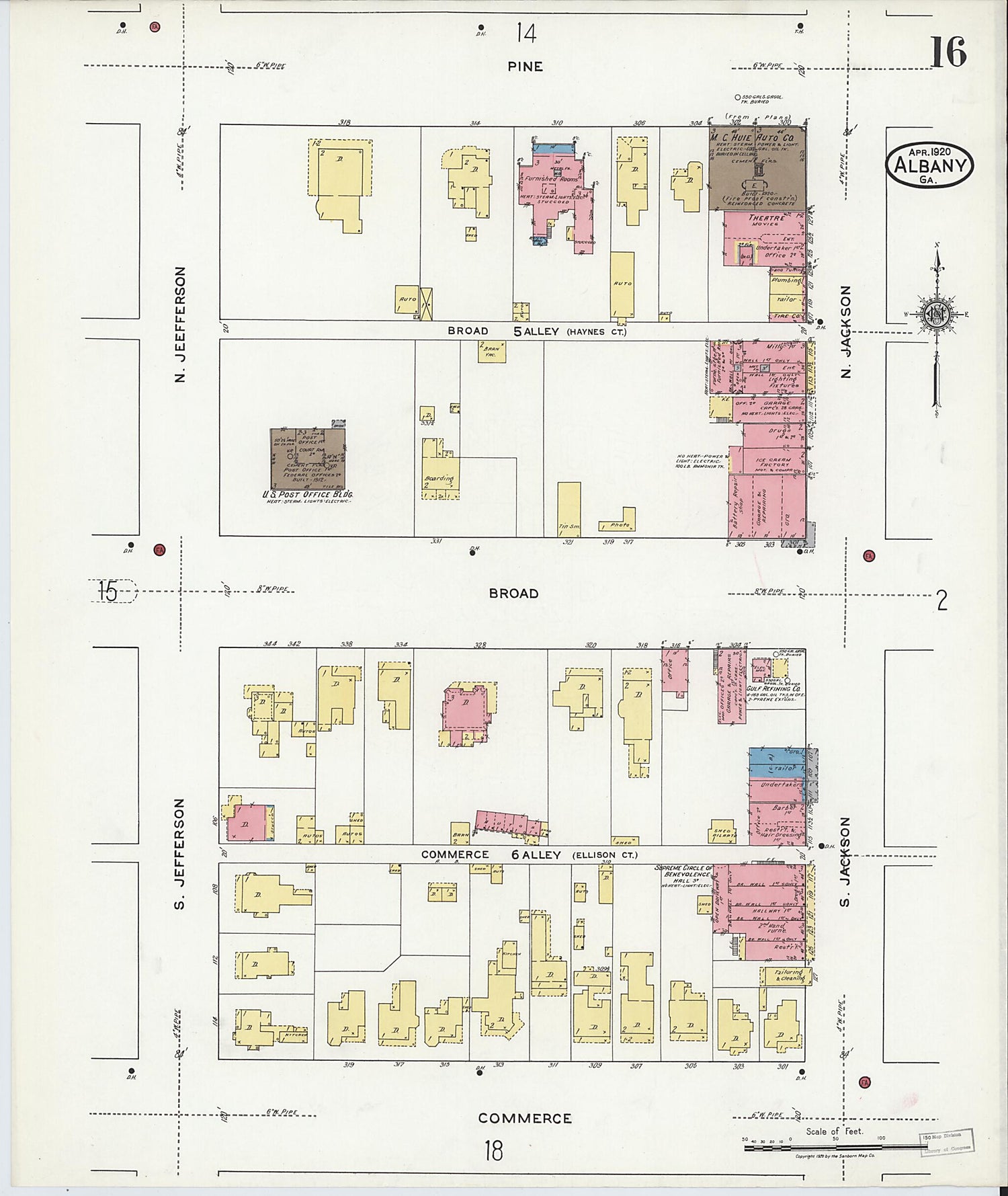 This old map of Putney, Dougherty County, Georgia was created by Sanborn Map Company in 1920