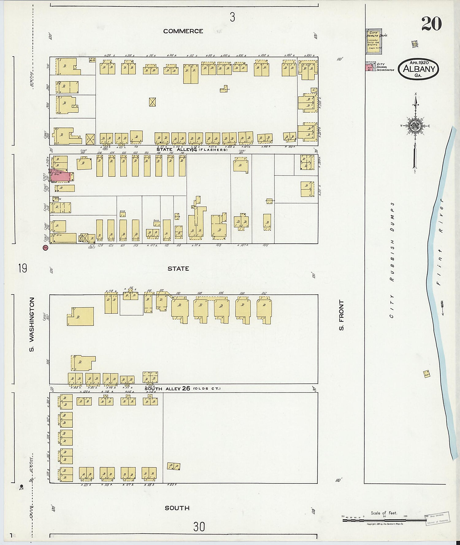 This old map of Putney, Dougherty County, Georgia was created by Sanborn Map Company in 1920