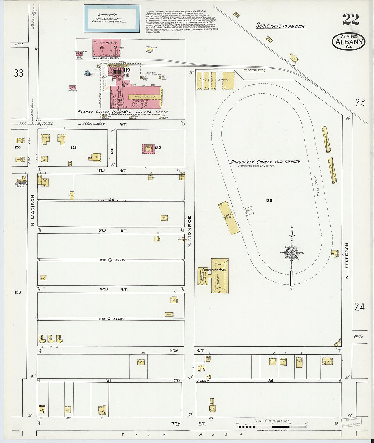Albany, Dougherty County, Georgia 1920 (Sheet 22) by Relic Map Company