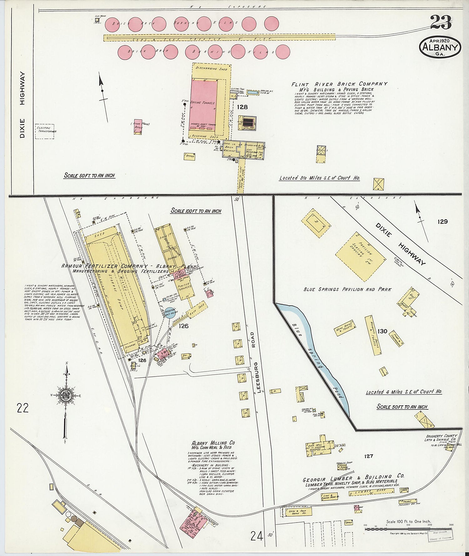 This old map of Putney, Dougherty County, Georgia was created by Sanborn Map Company in 1920