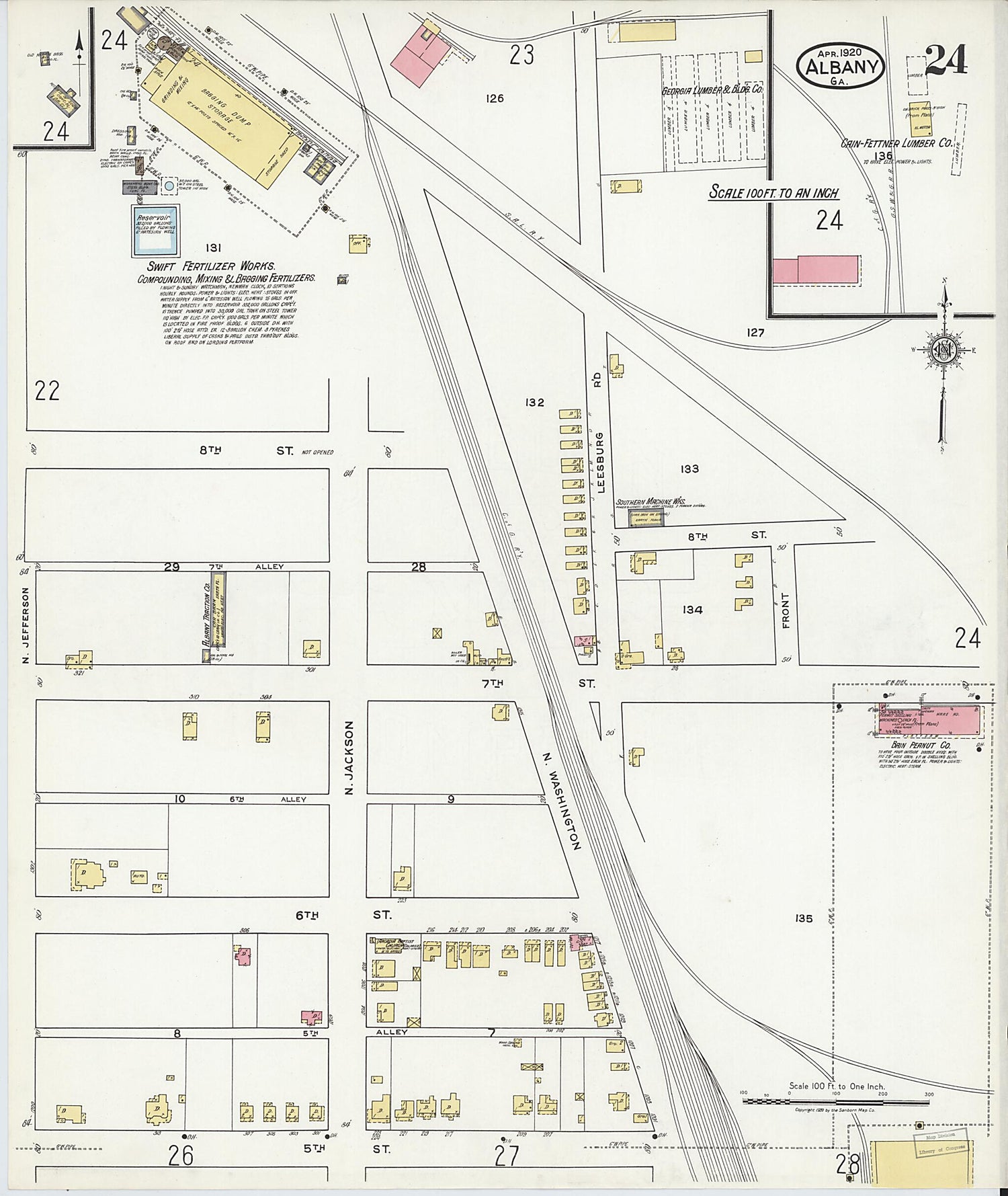 This old map of Putney, Dougherty County, Georgia was created by Sanborn Map Company in 1920