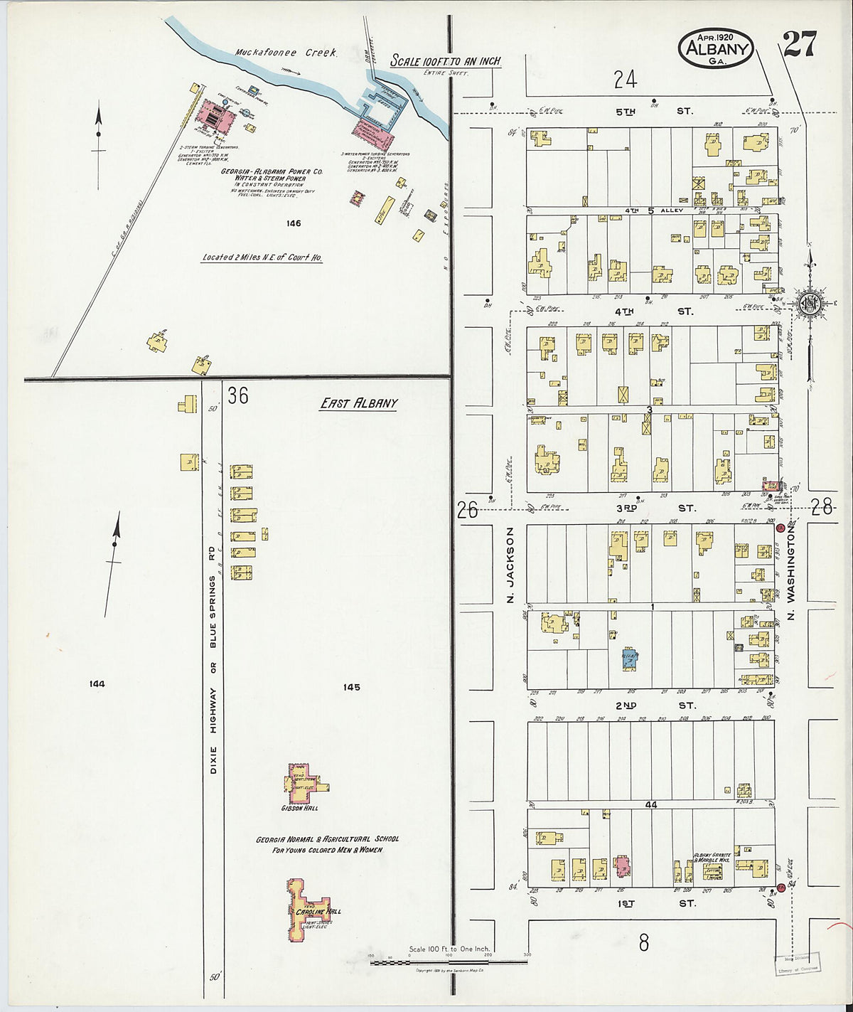 Albany, Dougherty County, Georgia 1920 (Sheet 27) by Relic Map Company