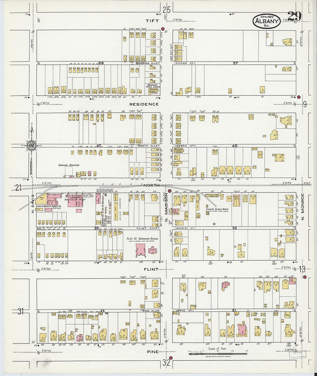 Albany, Dougherty County, Georgia 1920 (Sheet 29) by Relic Map Company