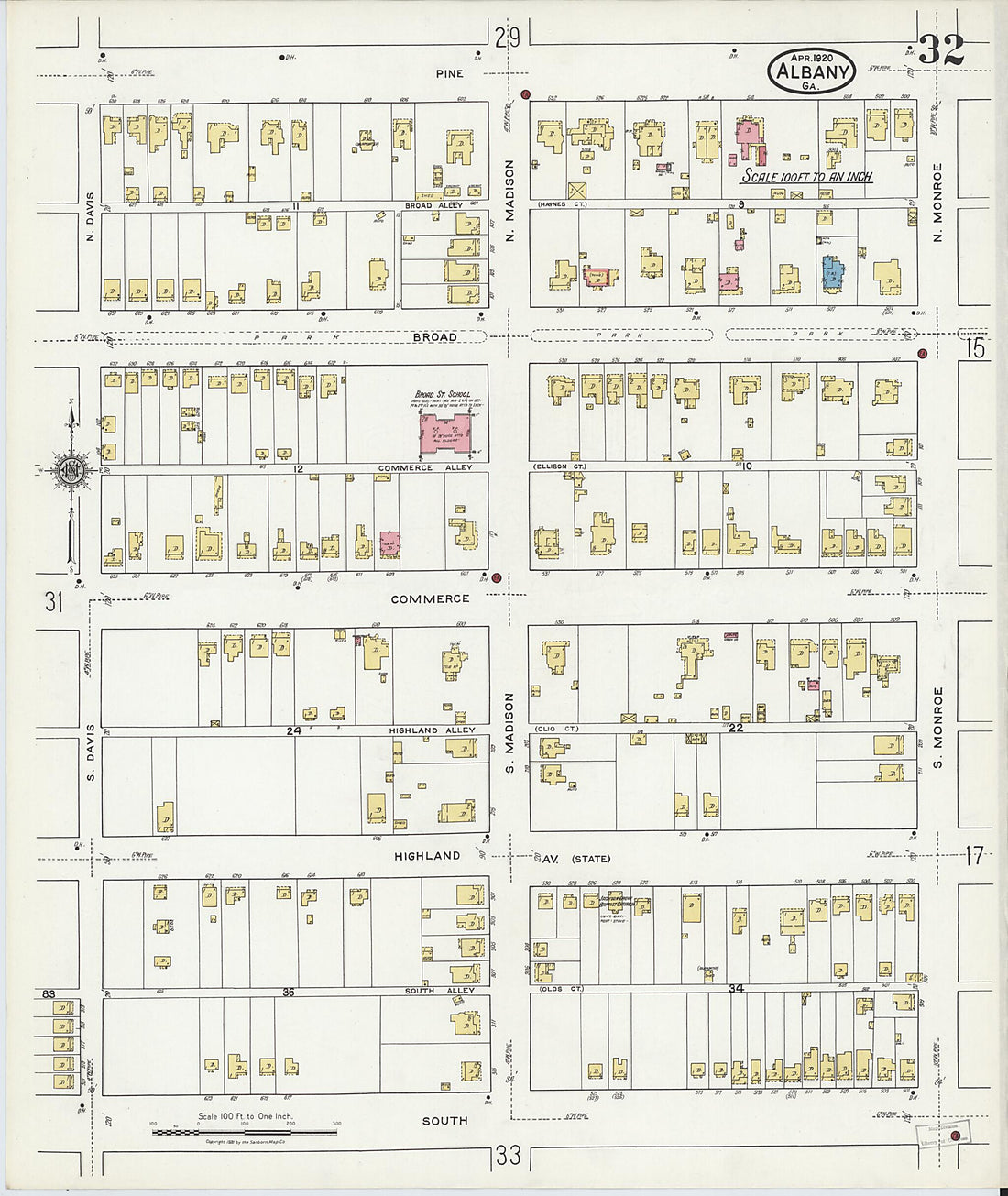 This old map of Putney, Dougherty County, Georgia was created by Sanborn Map Company in 1920