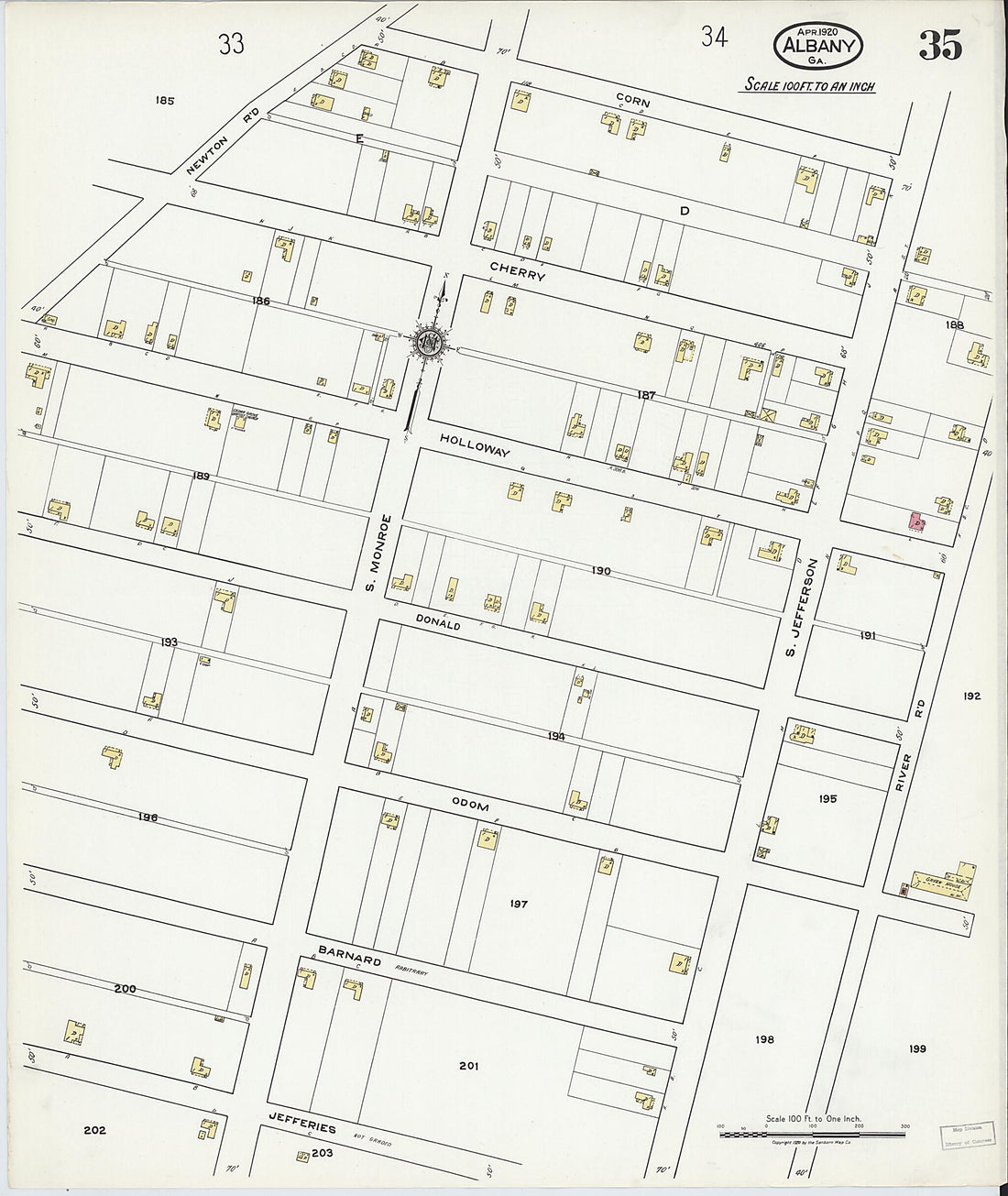 This old map of Putney, Dougherty County, Georgia was created by Sanborn Map Company in 1920