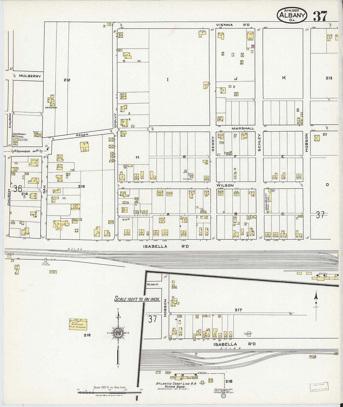 Albany, Dougherty County, Georgia 1920 (Sheet 37) by Relic Map Company
