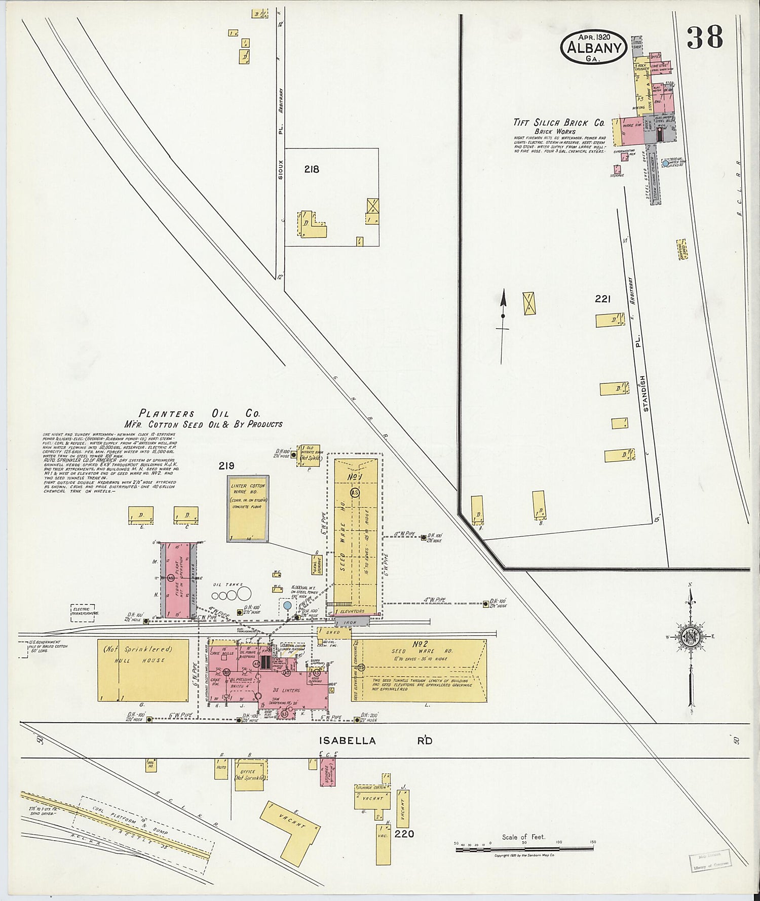 This old map of Putney, Dougherty County, Georgia was created by Sanborn Map Company in 1920