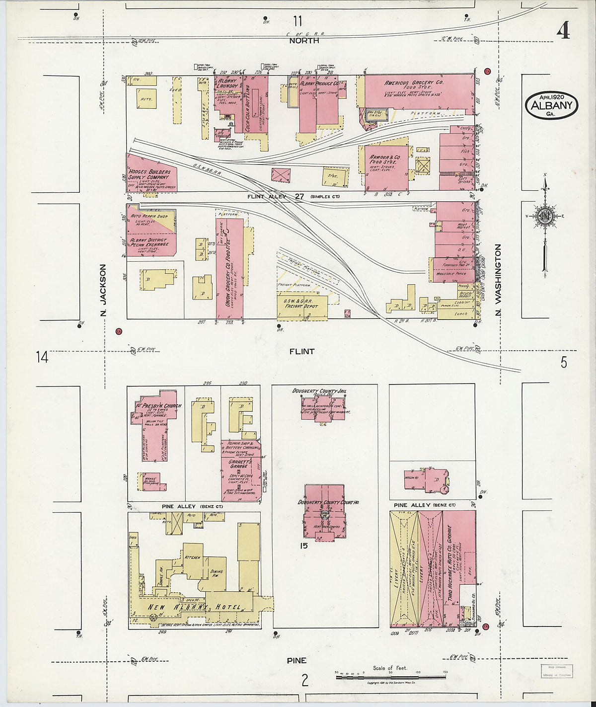 Albany, Dougherty County, Georgia 1920 (Sheet 4) by Relic Map Company