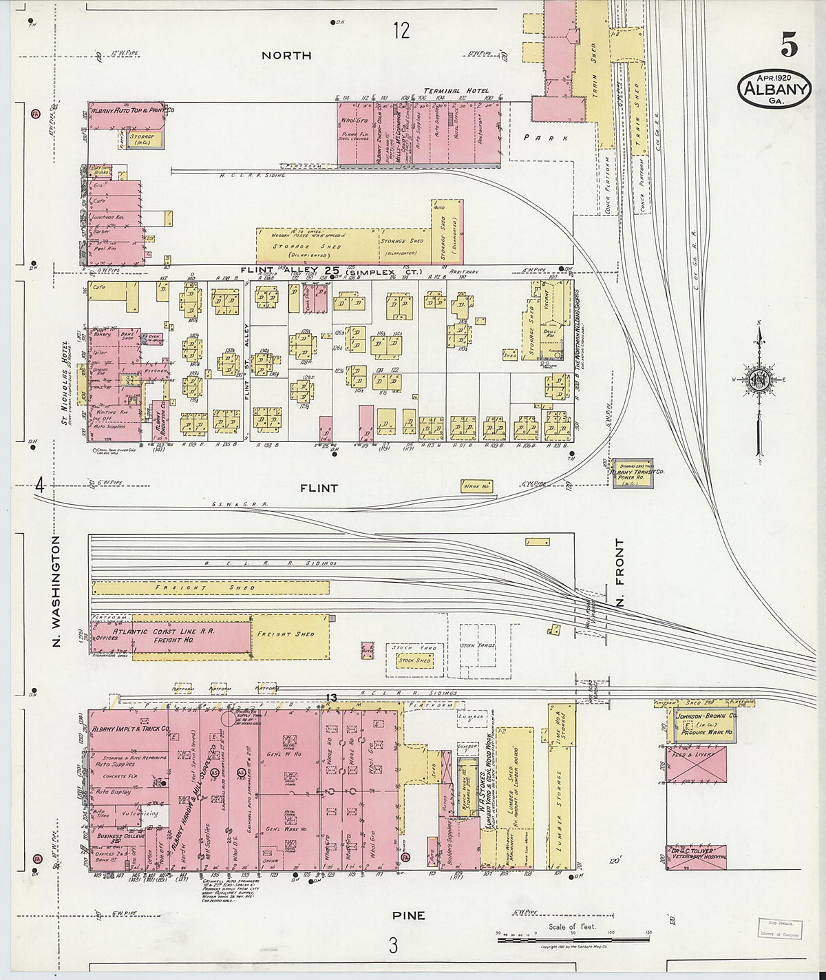 Albany, Dougherty County, Georgia 1920 (Sheet 5) by Relic Map Company