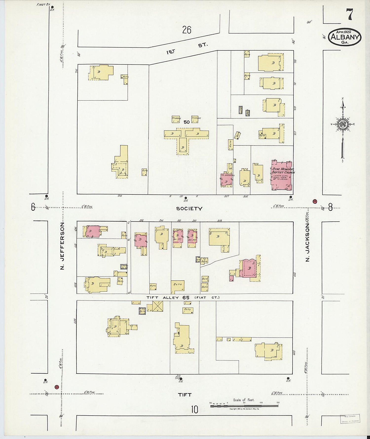 This old map of Putney, Dougherty County, Georgia was created by Sanborn Map Company in 1920