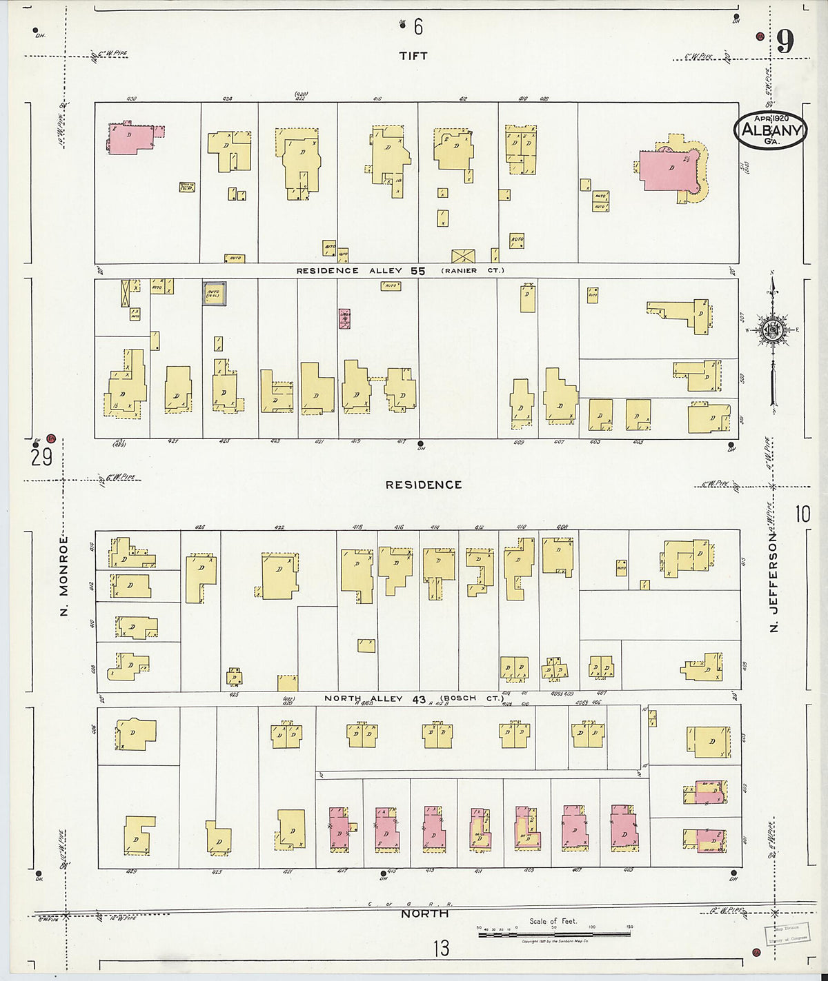 Albany, Dougherty County, Georgia 1920 (Sheet 9) by Relic Map Company