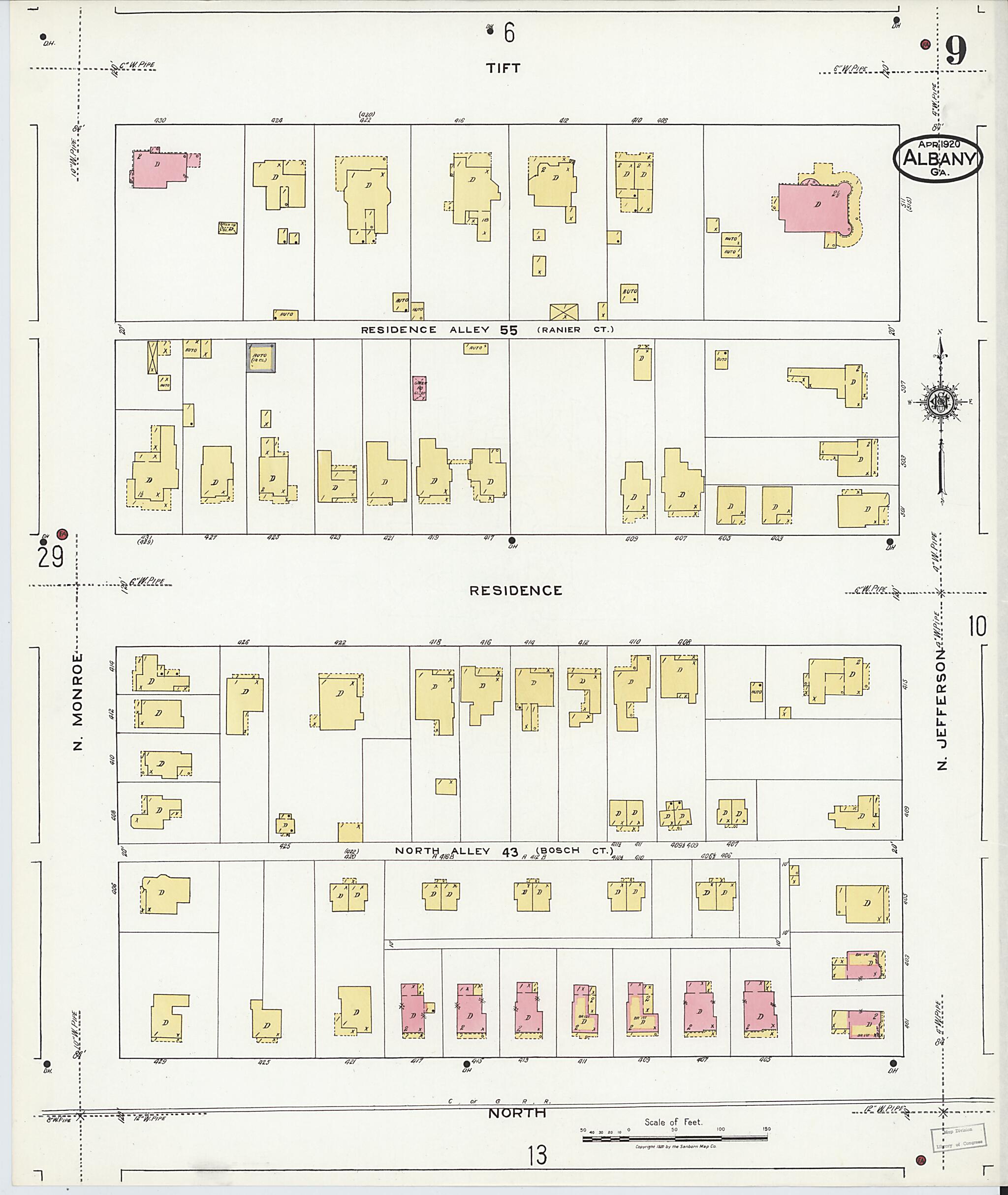 This old map of Putney, Dougherty County, Georgia was created by Sanborn Map Company in 1920