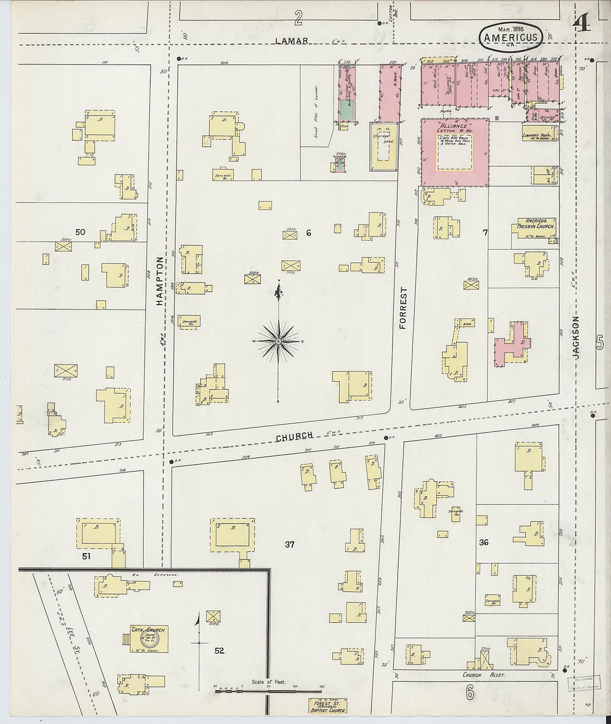Americus, Sumter County, Georgia 1895 (Sheet 4 of 9) by Relic Map Company