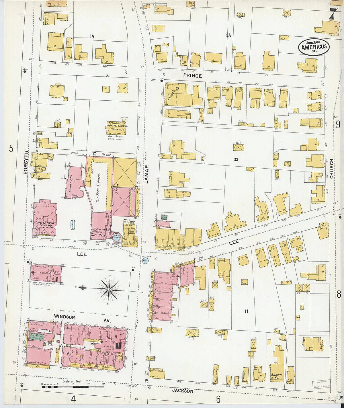 Americus, Sumter County, Georgia 1900 (Sheet 7 of 12) by Relic Map Company