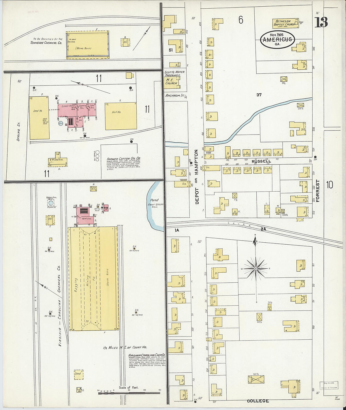 Americus, Sumter County, Georgia 1905 (Sheet 13 of 13) by Relic Map Company