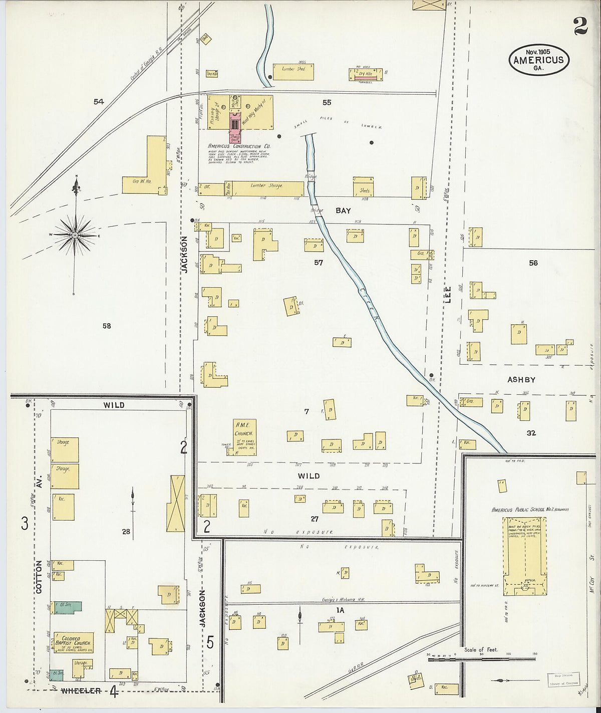 Americus, Sumter County, Georgia 1905 (Sheet 2 of 13) by Relic Map Company