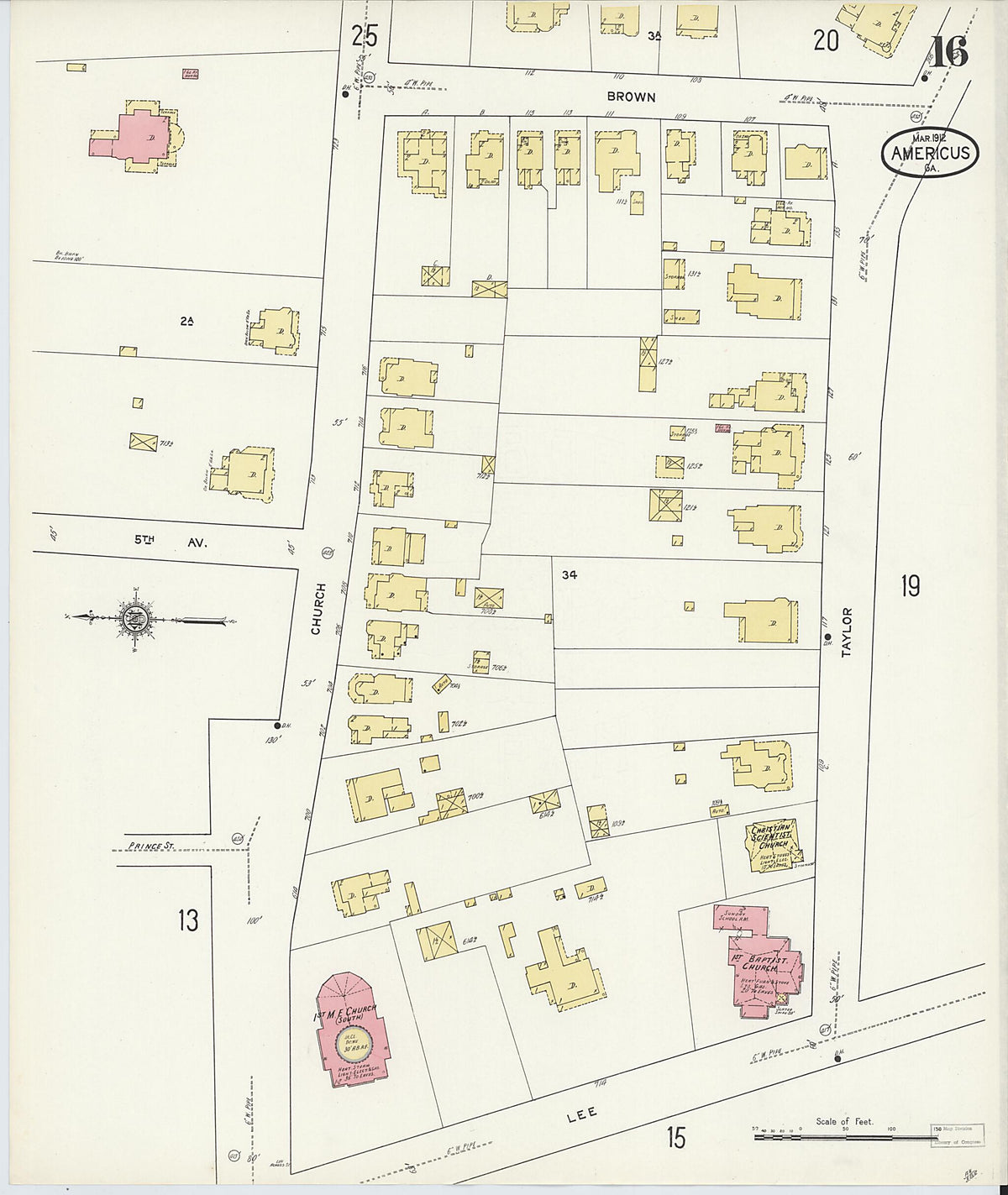 Americus, Sumter County, Georgia 1912 (Sheet 16 of 25) by Relic Map Company
