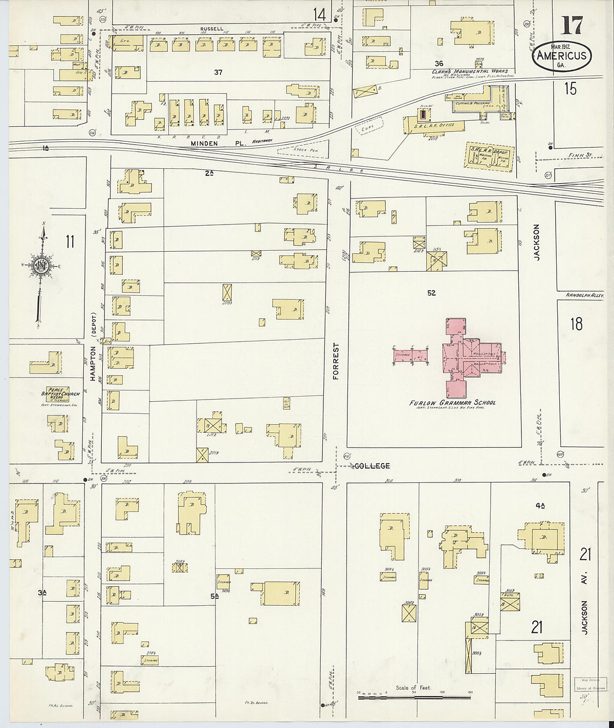 Americus, Sumter County, Georgia 1912 (Sheet 17 of 25) by Relic Map Company