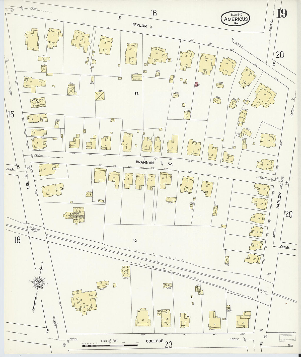 Americus, Sumter County, Georgia 1912 (Sheet 19 of 25) by Relic Map Company