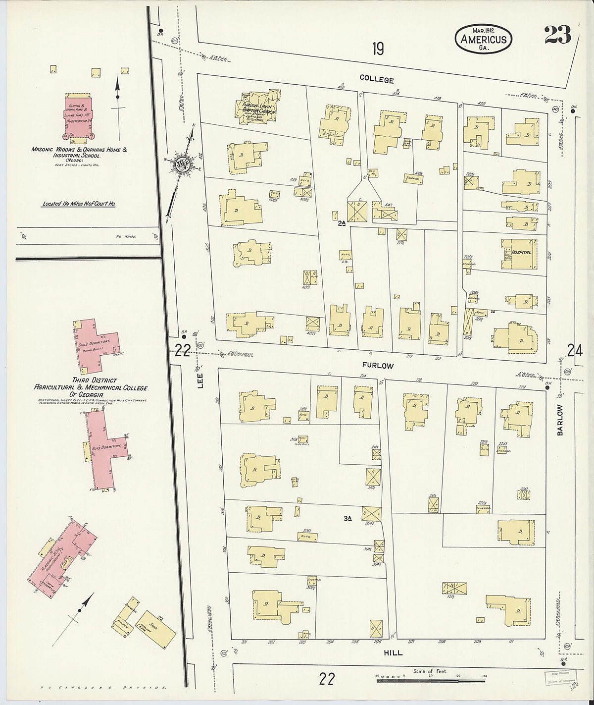 Americus, Sumter County, Georgia 1912 (Sheet 23 of 25) by Relic Map Company