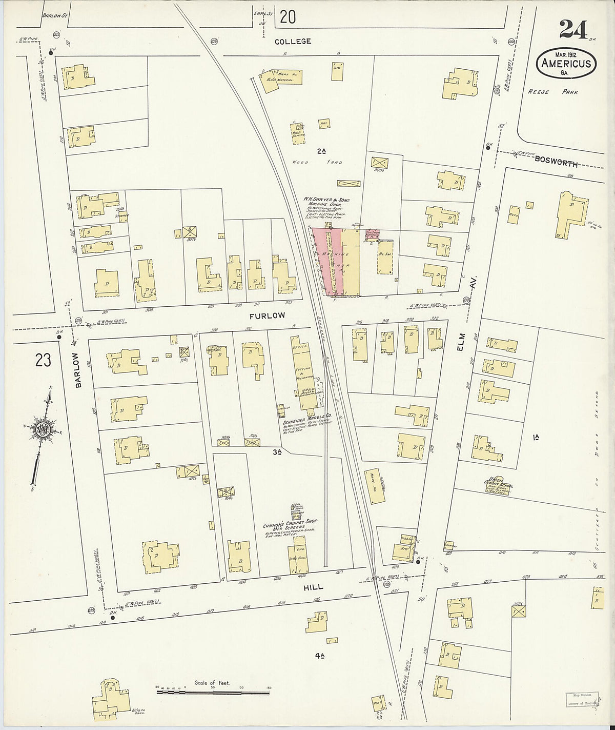 Americus, Sumter County, Georgia 1912 (Sheet 24 of 25) by Relic Map Company