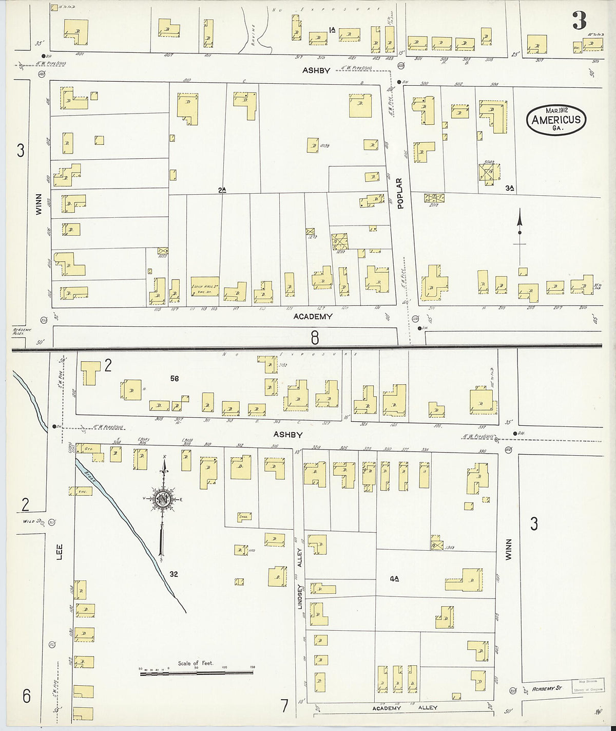 Americus, Sumter County, Georgia 1912 (Sheet 3 of 25) by Relic Map Company