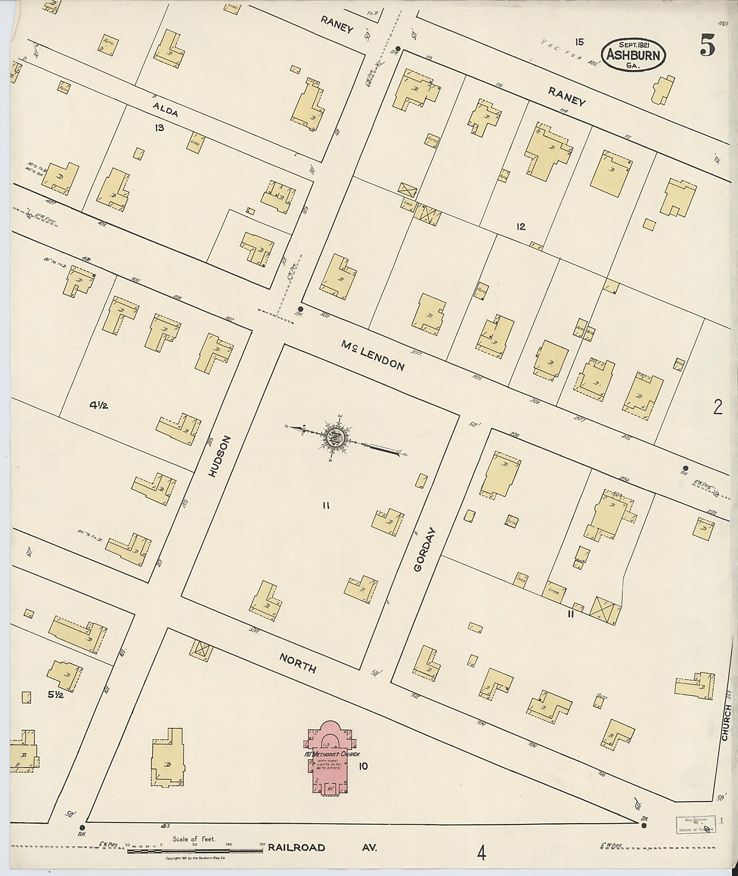 This old map of Ashburn, Turner County, Georgia was created by Sanborn Map Company in 1921