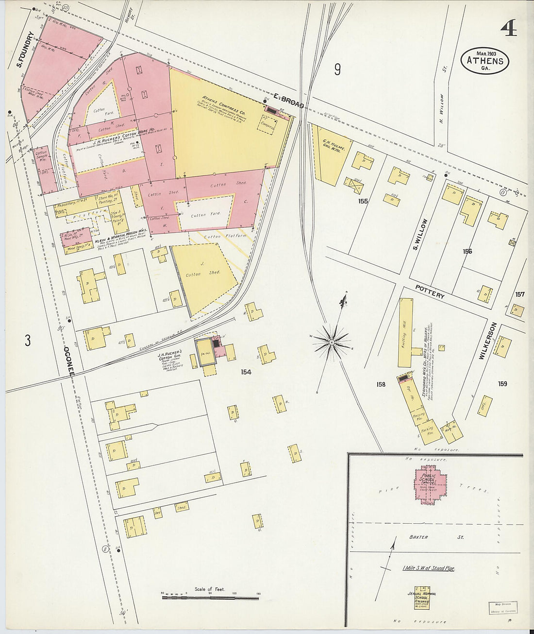 This old map of Athens, Clarke County, Georgia was created by Sanborn Map Company in 1903