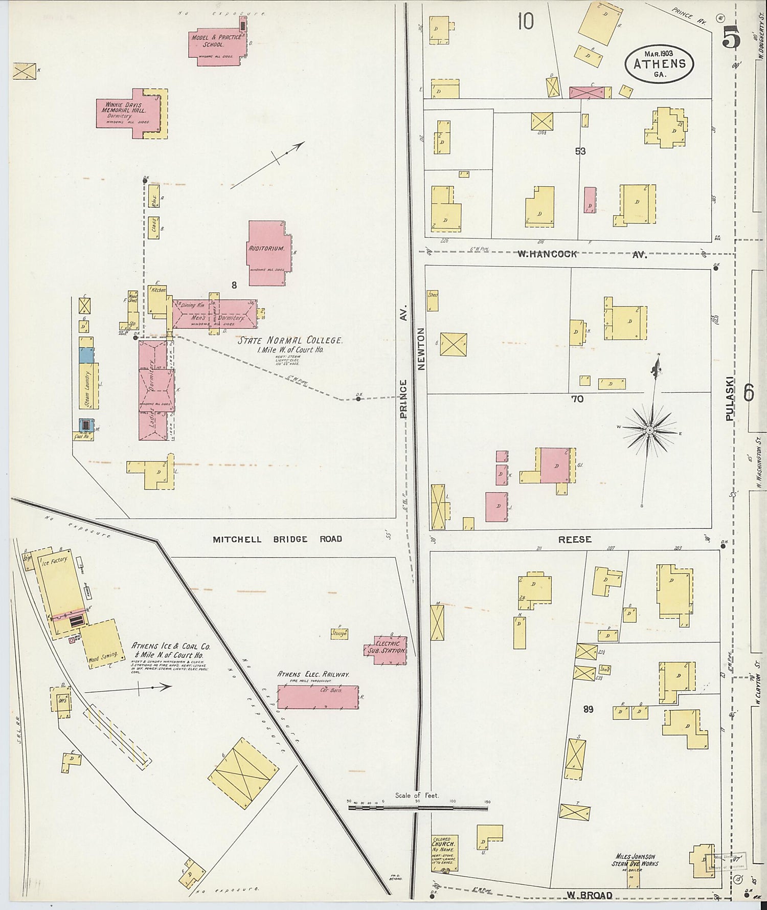 This old map of Athens, Clarke County, Georgia was created by Sanborn Map Company in 1903