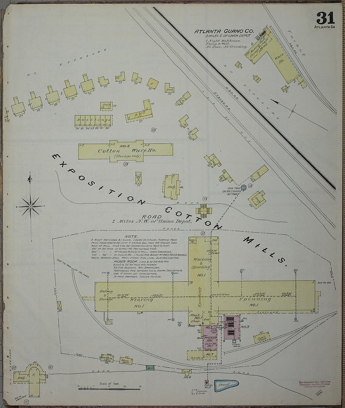 This old map of Atlanta, Fulton County, Georgia was created by Sanborn Map Company in 1886