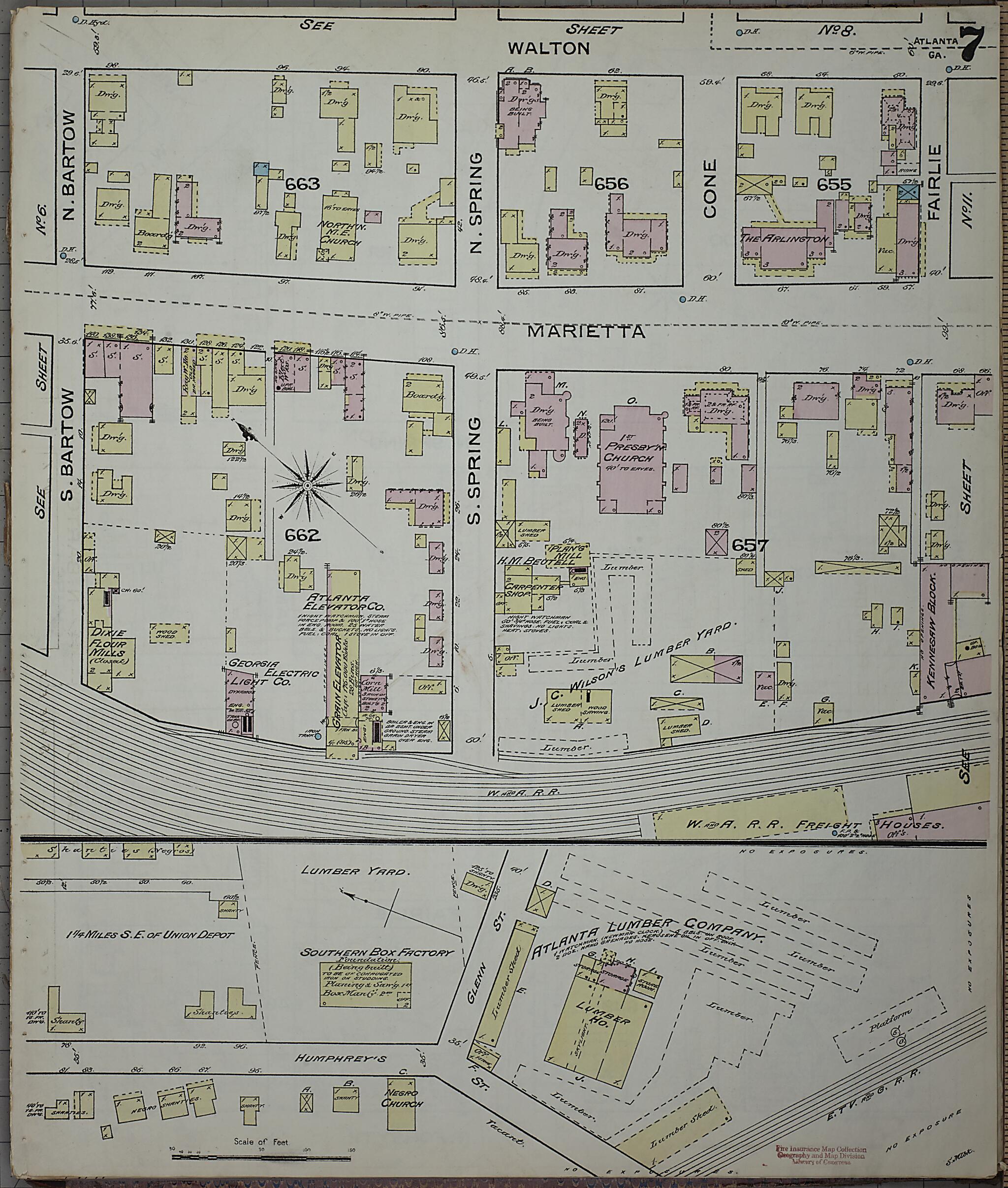 This old map of Atlanta, Fulton County, Georgia was created by Sanborn Map Company in 1886