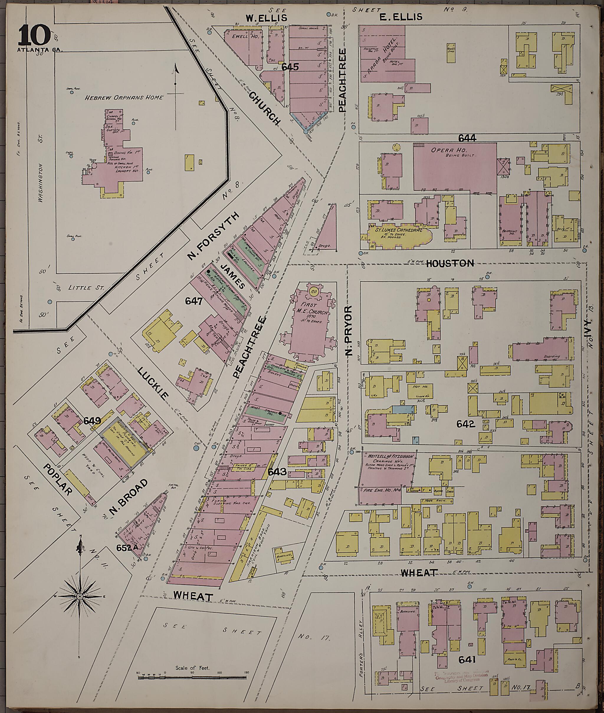 This old map of Atlanta, Fulton County, Georgia was created by Sanborn Map Company in 1892