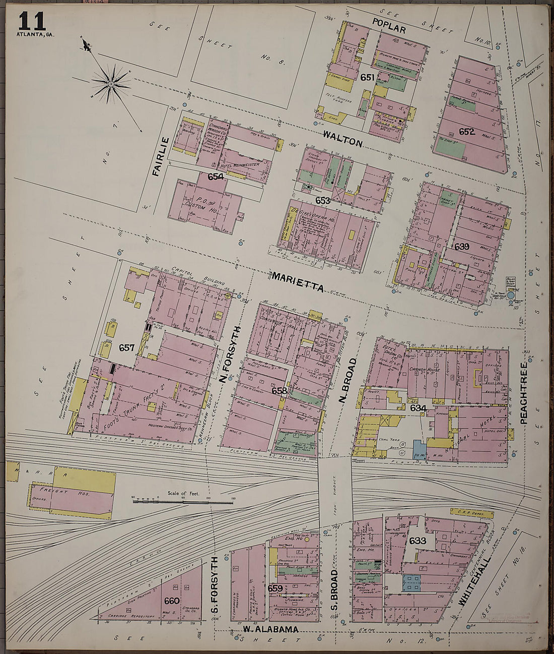 This old map of Atlanta, Fulton County, Georgia was created by Sanborn Map Company in 1892