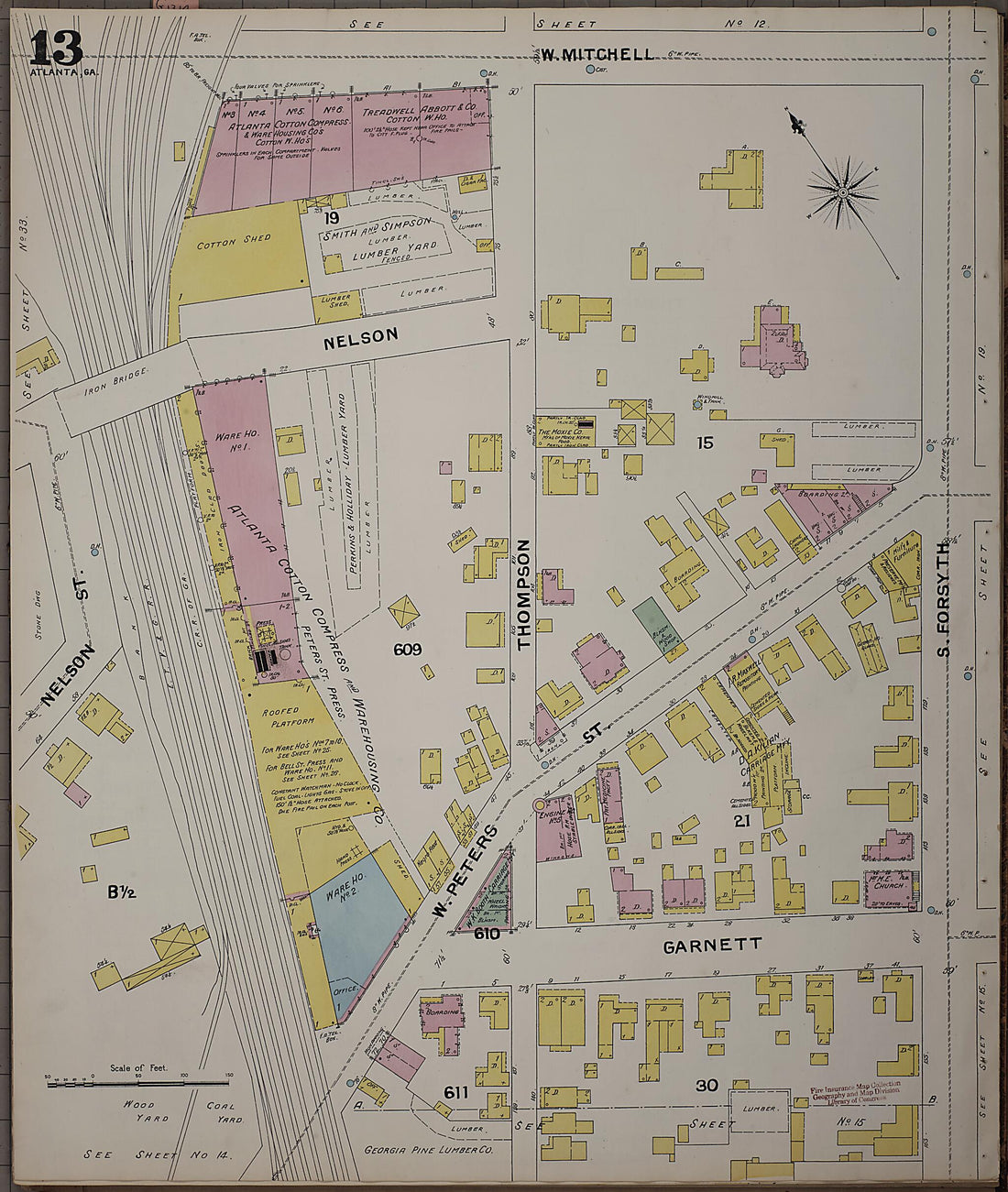 This old map of Atlanta, Fulton County, Georgia was created by Sanborn Map Company in 1892